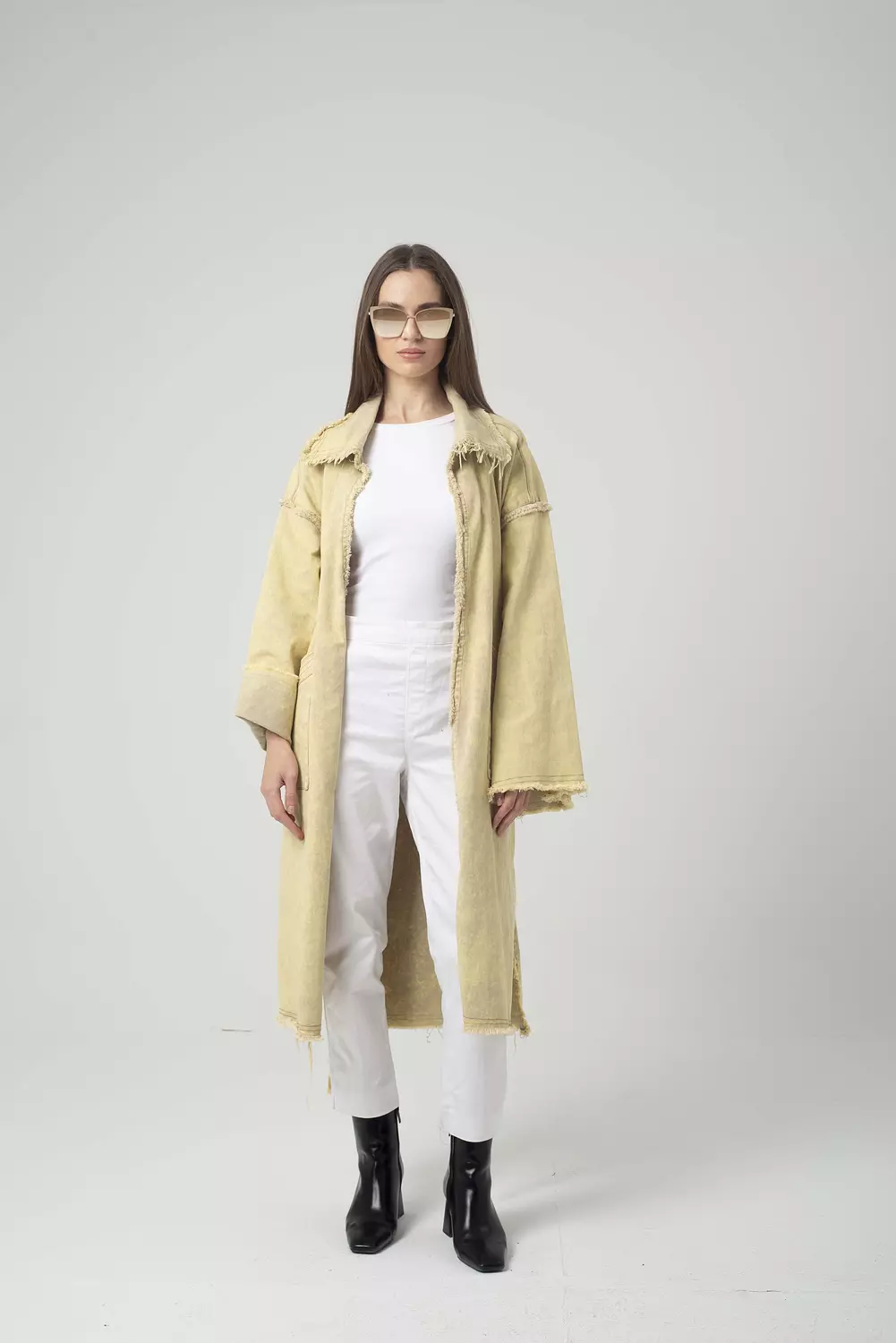 Beige Denim Coat hover image