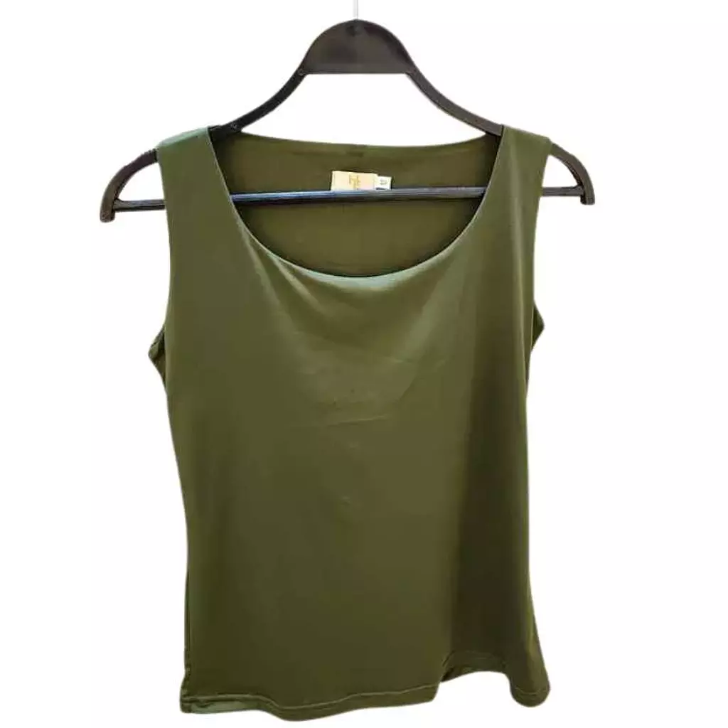 Basic Sleeveless Lycra Undershirt - Olive Green