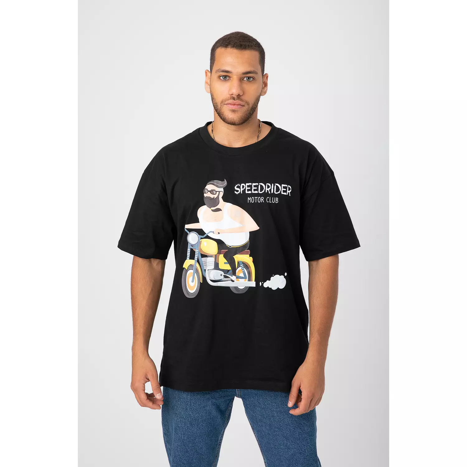 BLACK T-SHIRT  WITH PRINT hover image