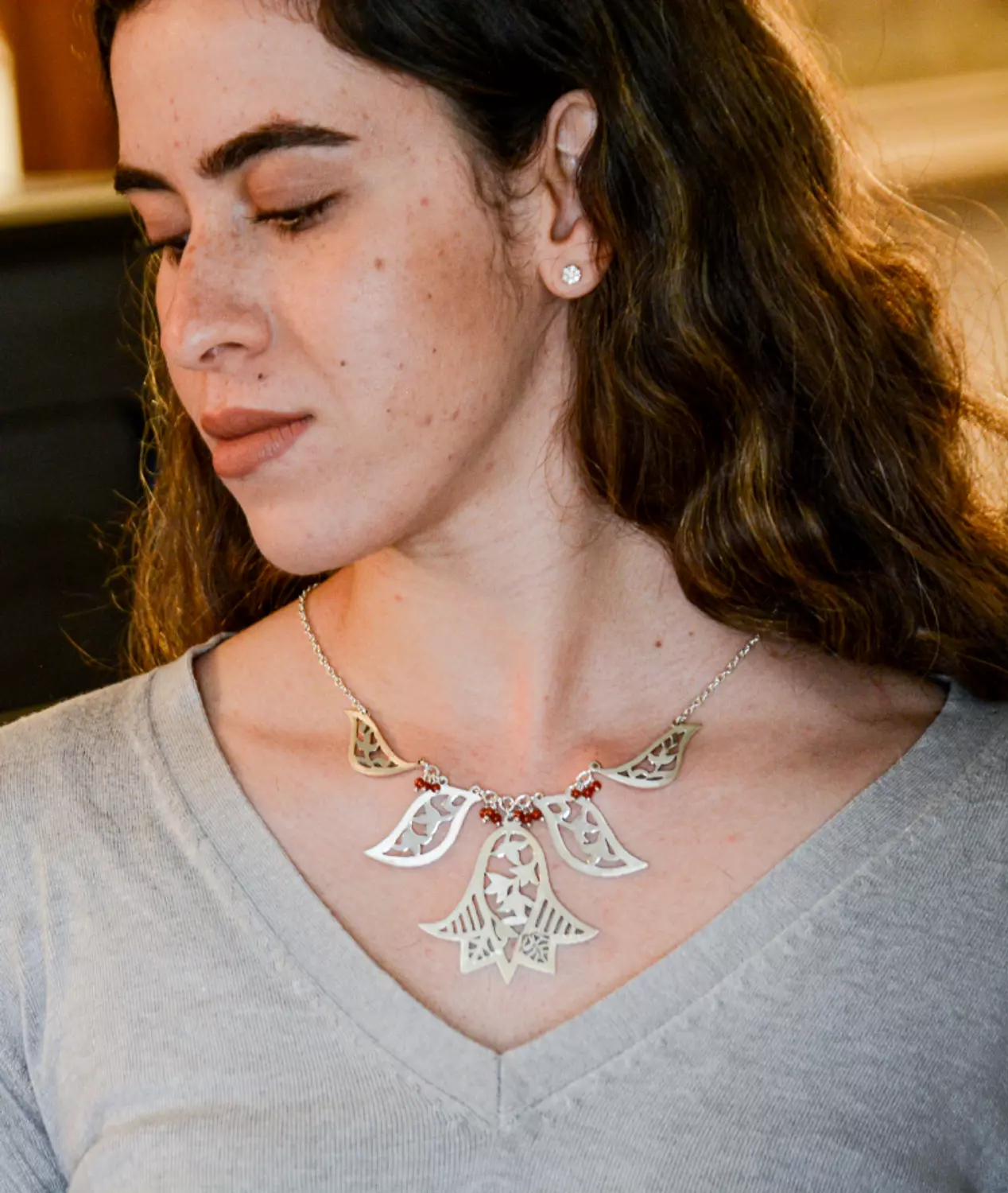 Lotus necklace hover image