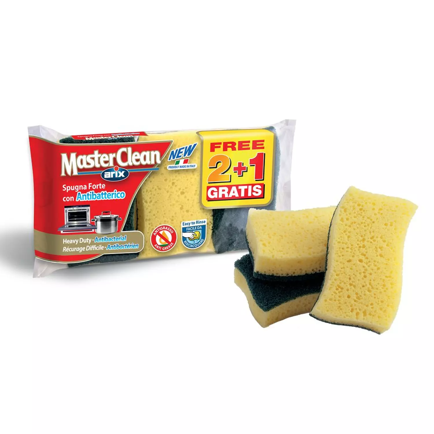 Arix MasterClean Strong Antibacterial Sanding Sponge (2 Pieces)  hover image