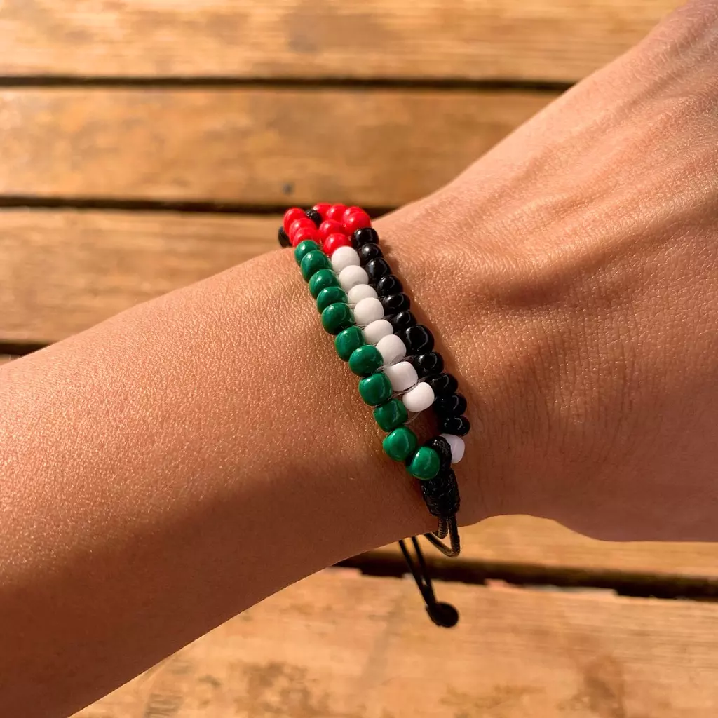 Beaded Palestine Flag bracelet