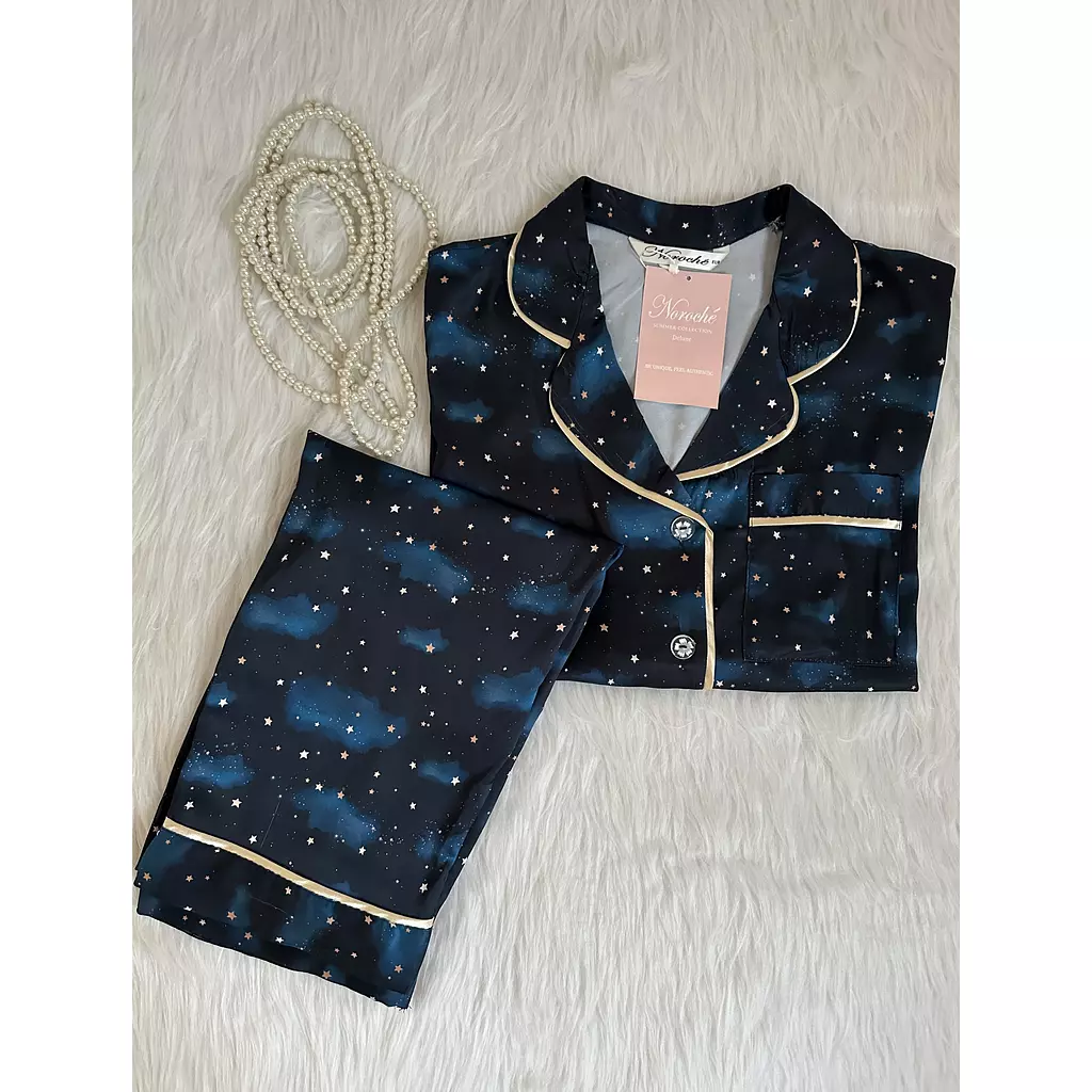 Starry Dreamscape Turkish Pure Silk PJ