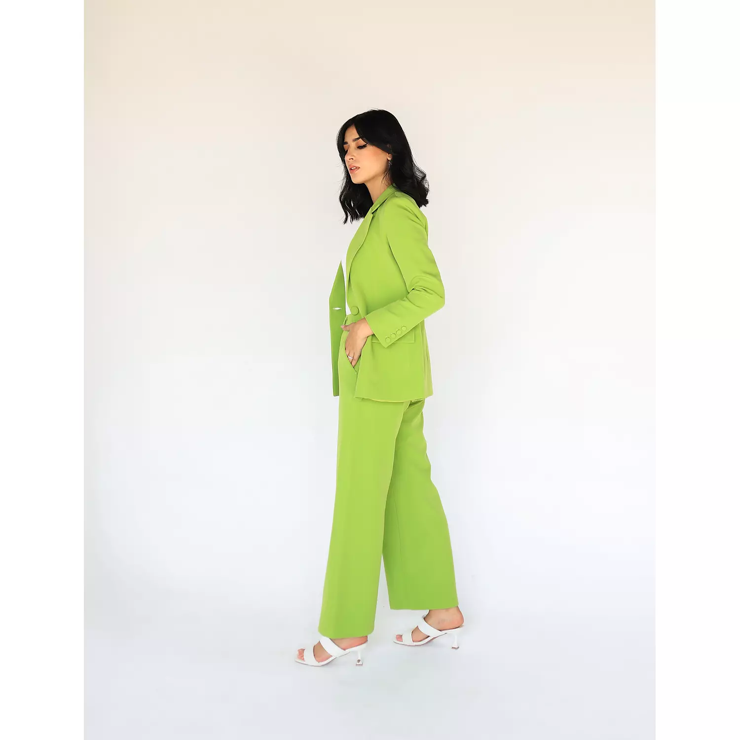 Green Apple Wide-leg Straight Mid Pants 3