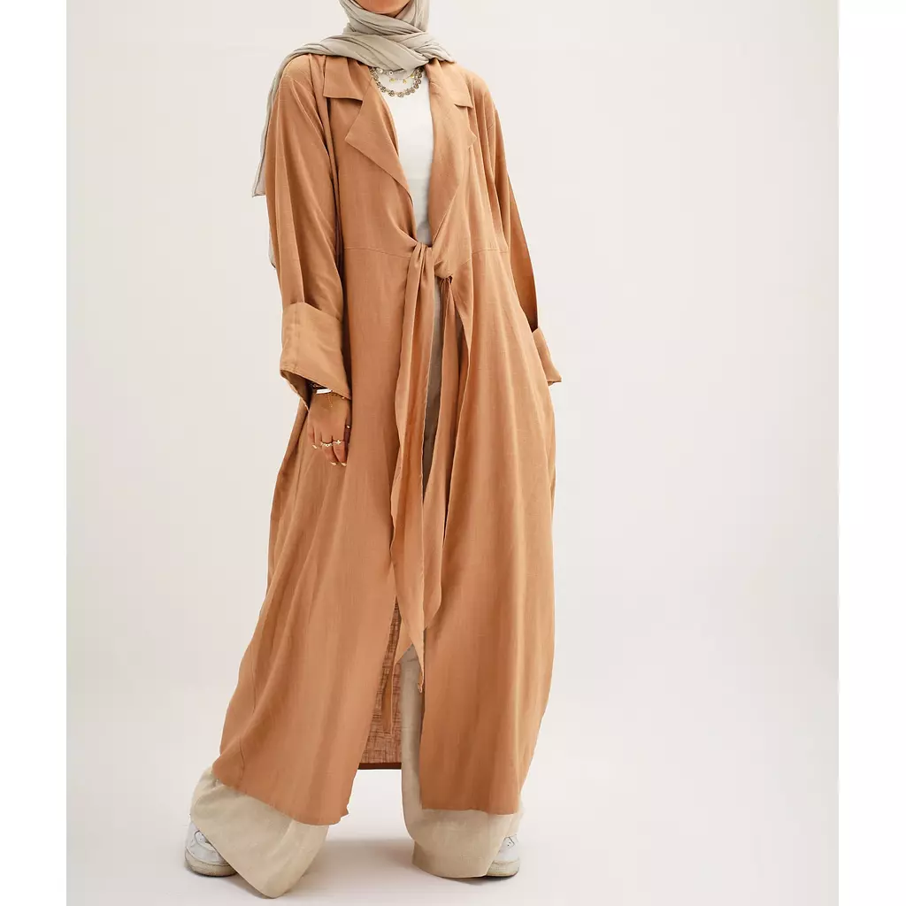 Desk-to-dinner Kimono in Camel