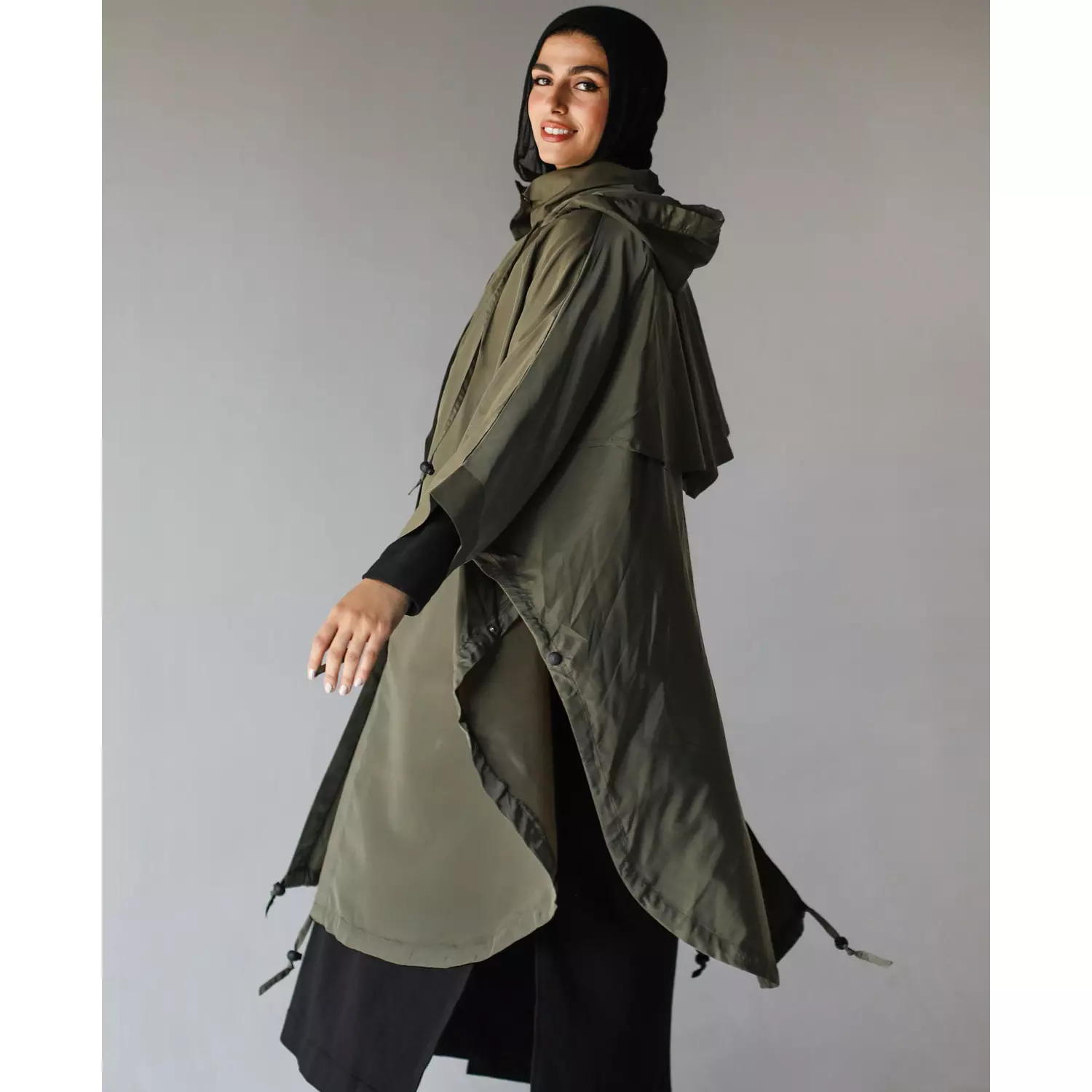 Olive Waterproof Poncho 1