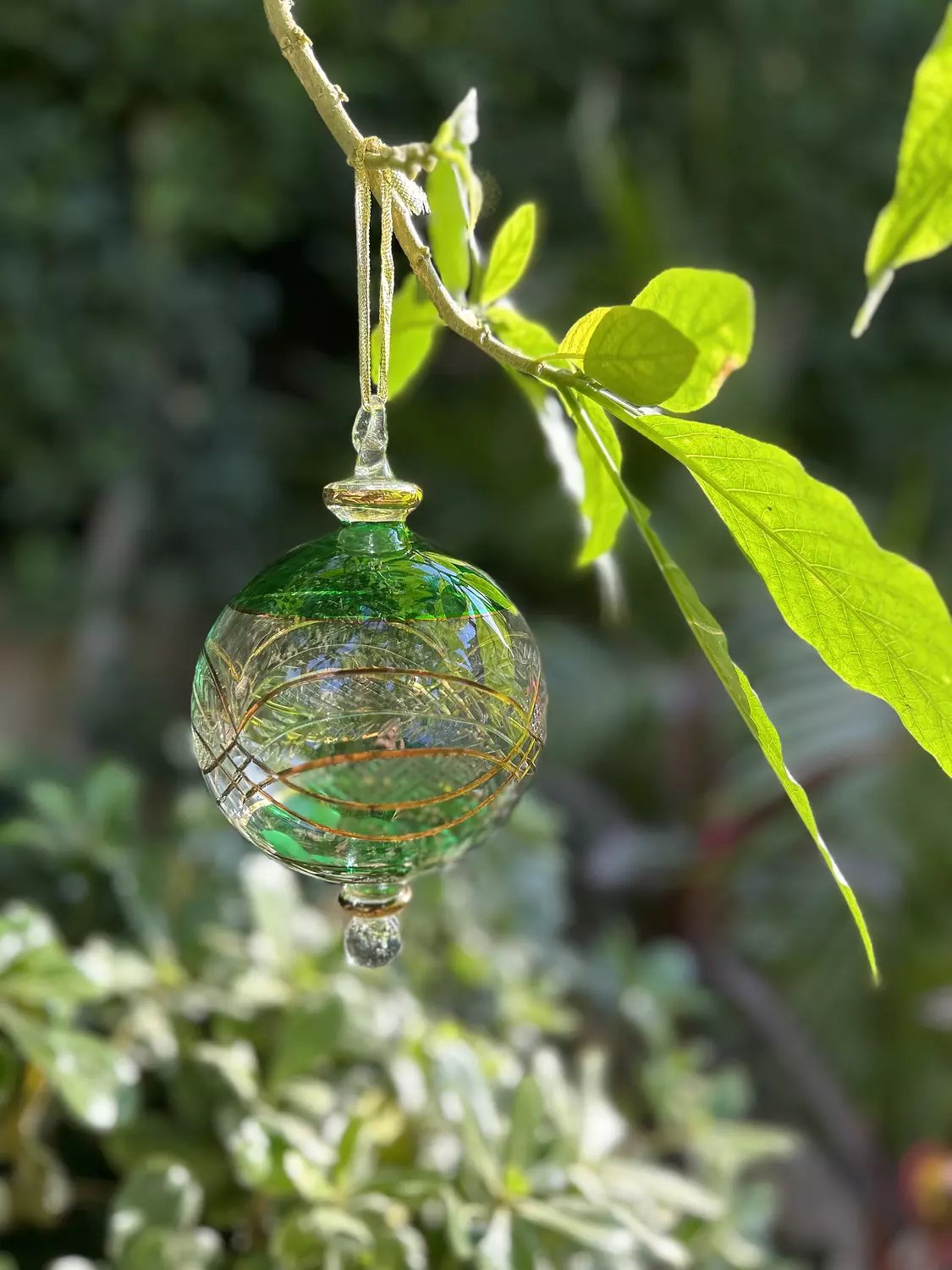 Christmas Glass Ornament (Gold Engravings)  3