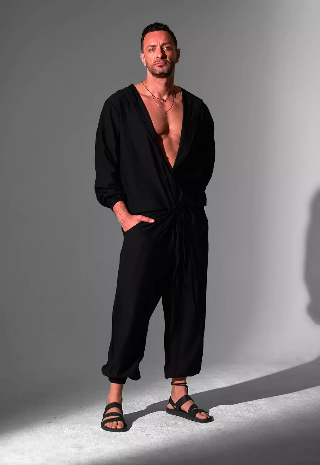 Black Lenin Oversized Jumpsuit-2nd-img