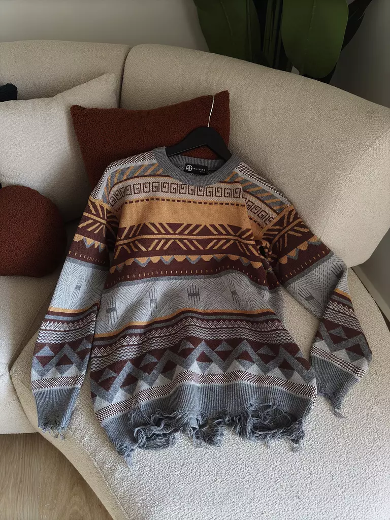 hippie geo pattern sweater