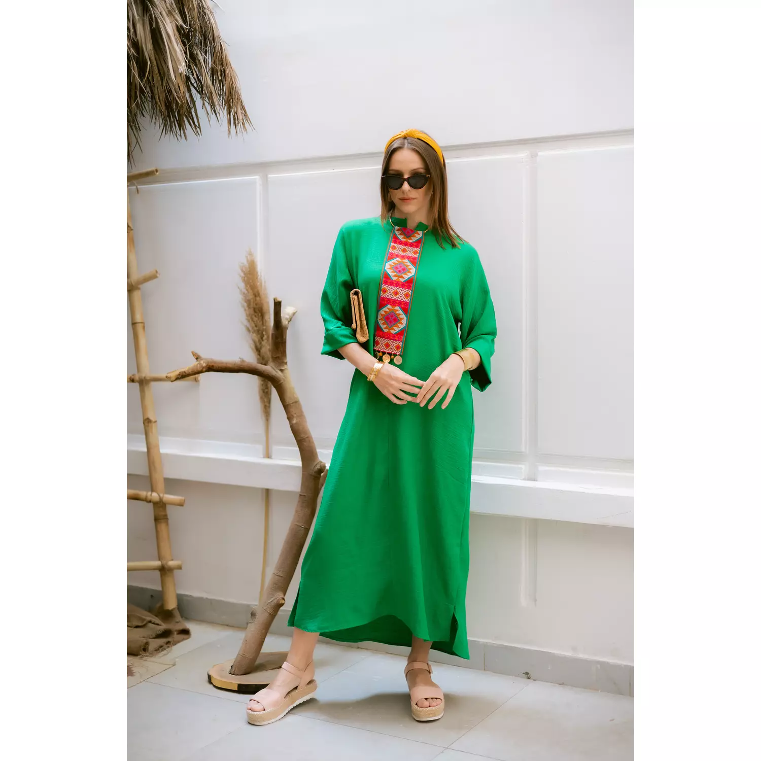 Green Linen dress hover image