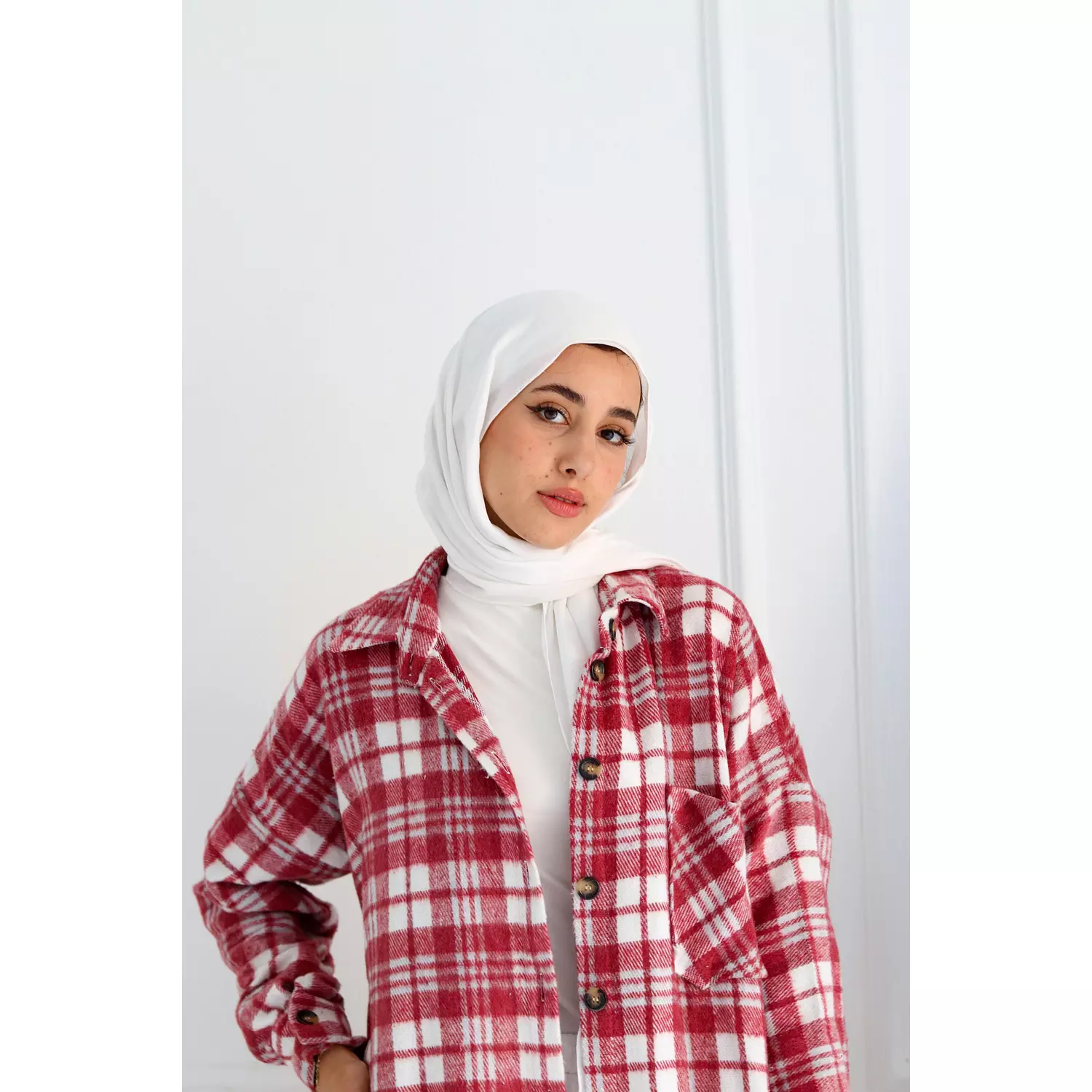 Red Checkered Oversize Shirt 7