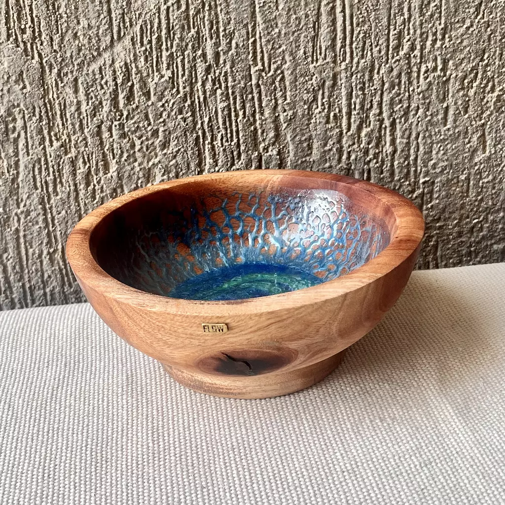 Blue| Green Wood Bowl