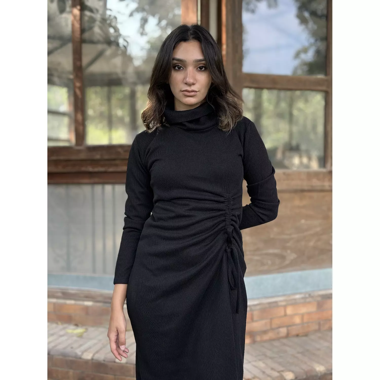 “Emily” knit dress in Black 2