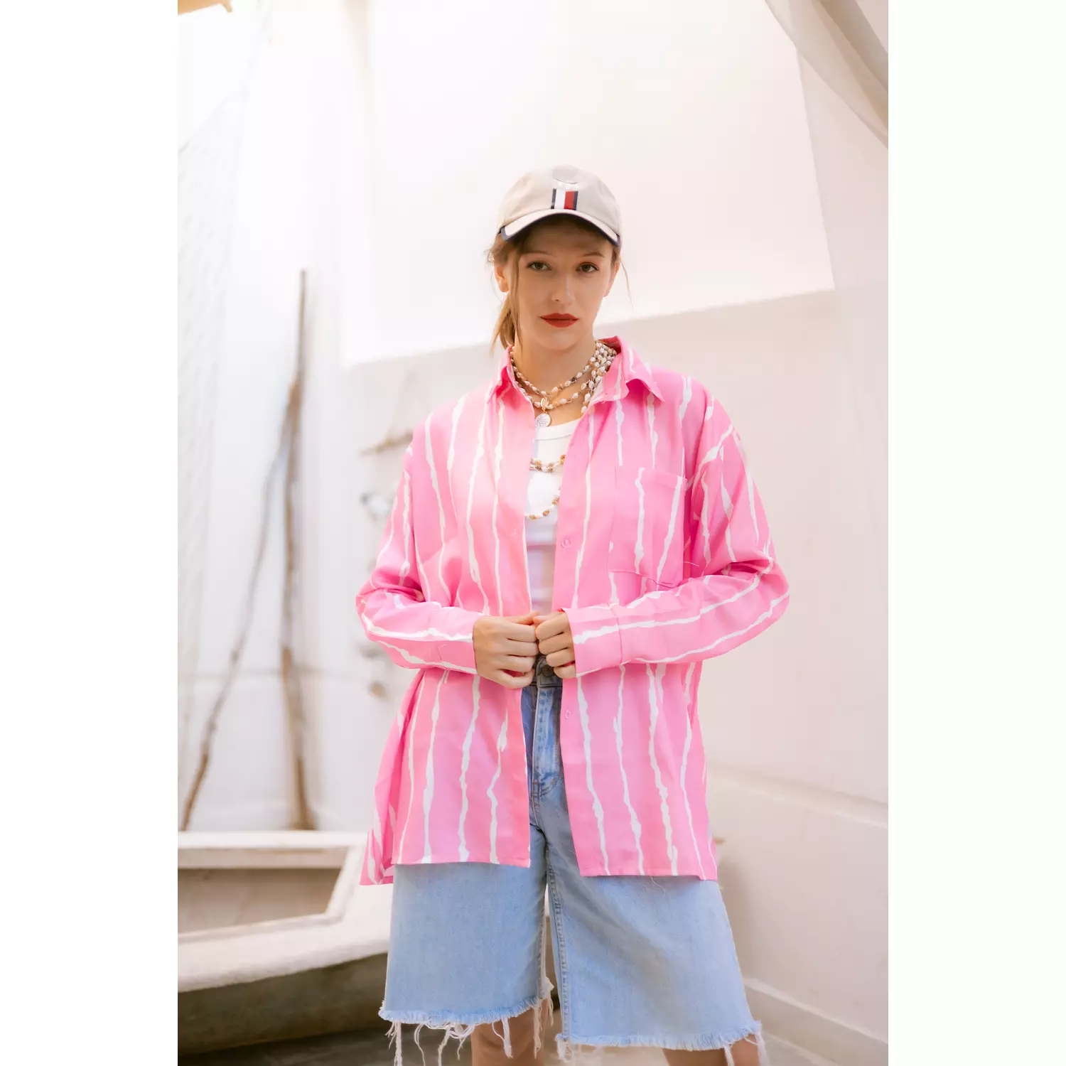 Pink Linen shirt hover image