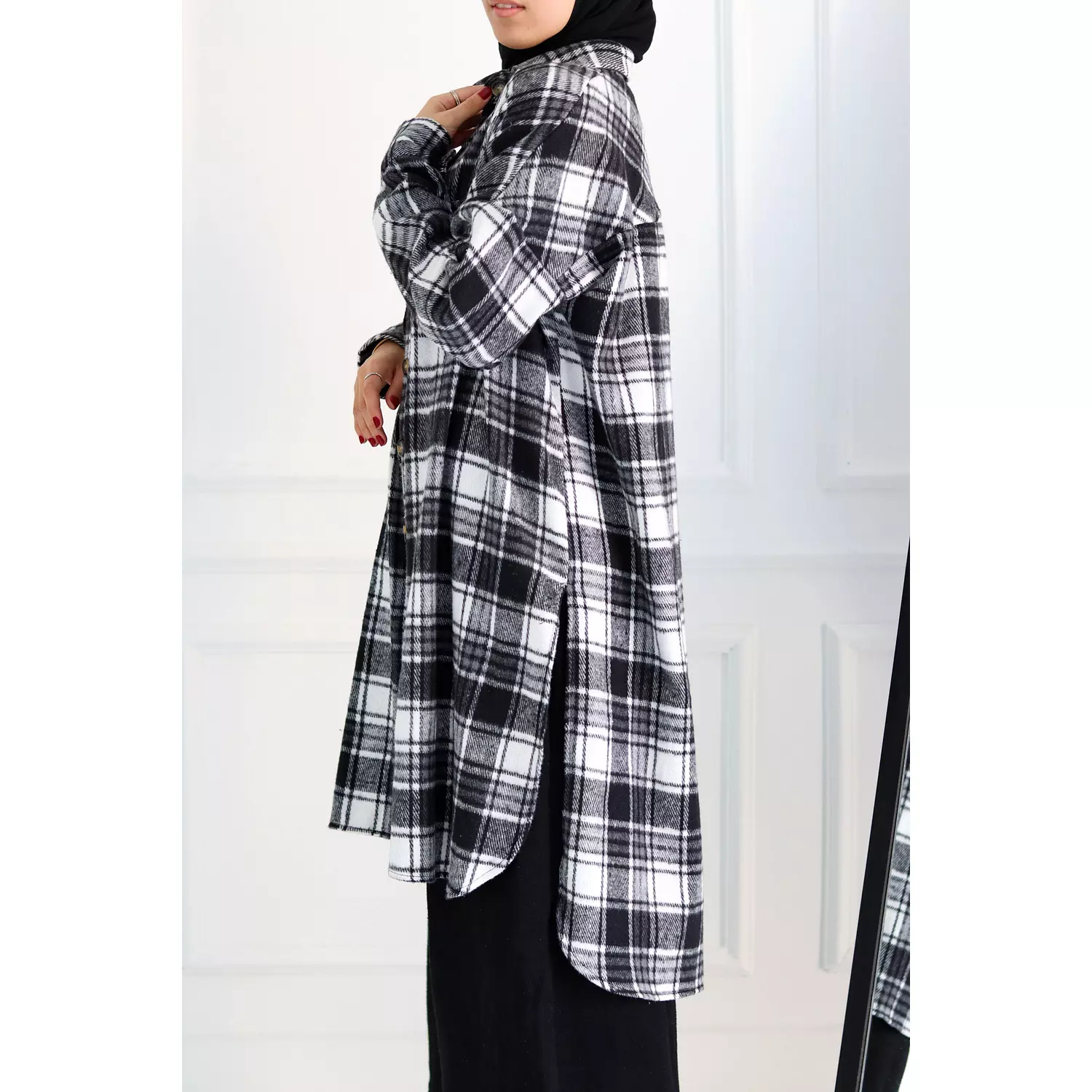 Black & White Checkered Oversize Shirt 7