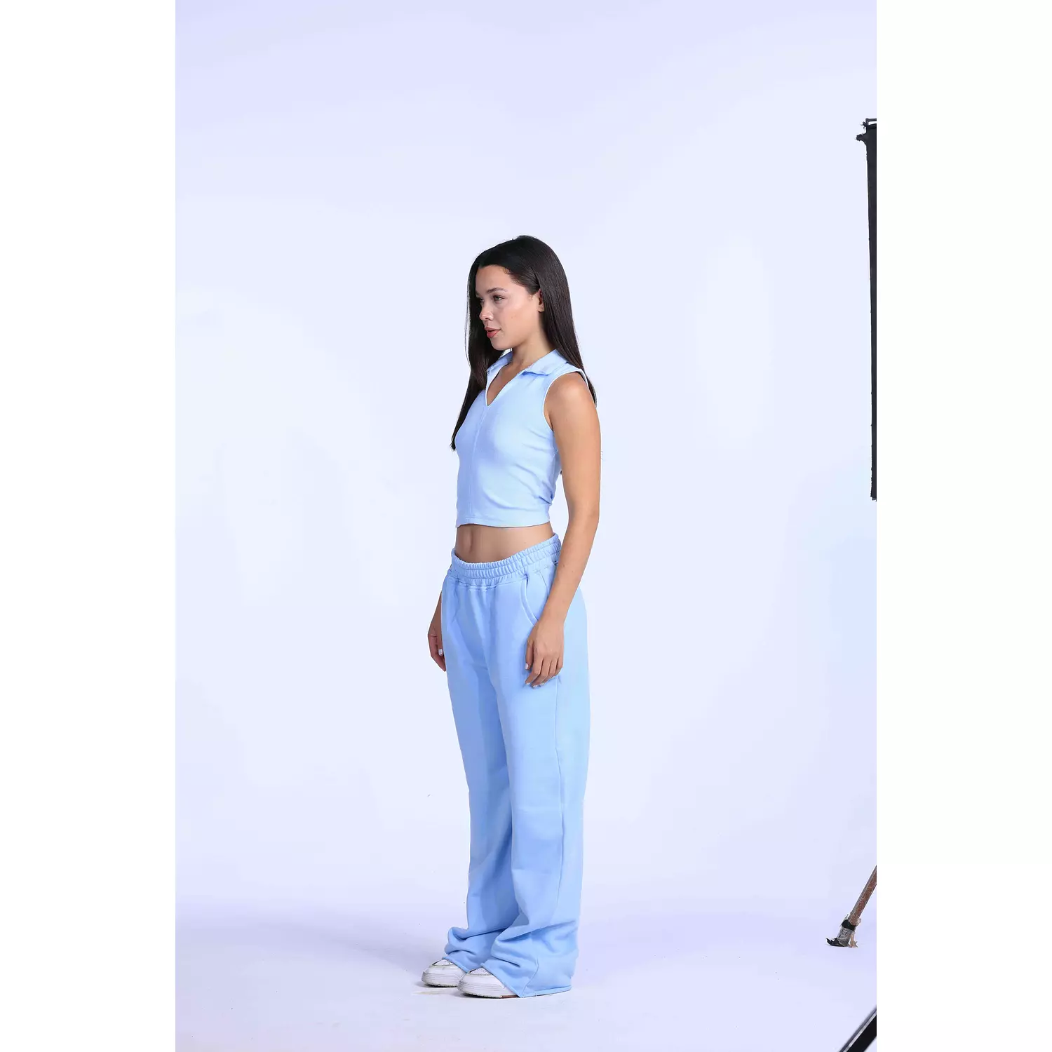 Baby blue Cut polo basic Top   2