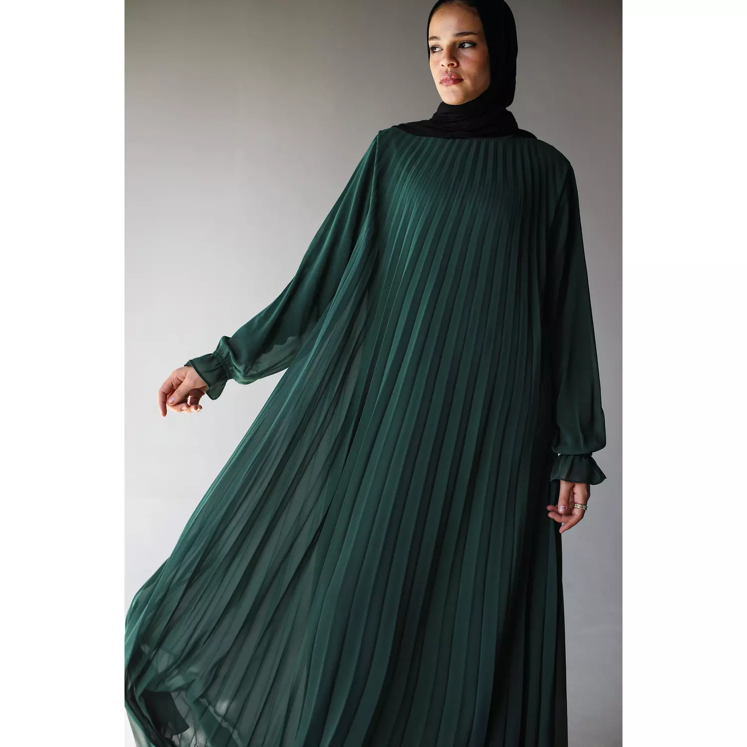 Green Cloach Pleataed Dress 3