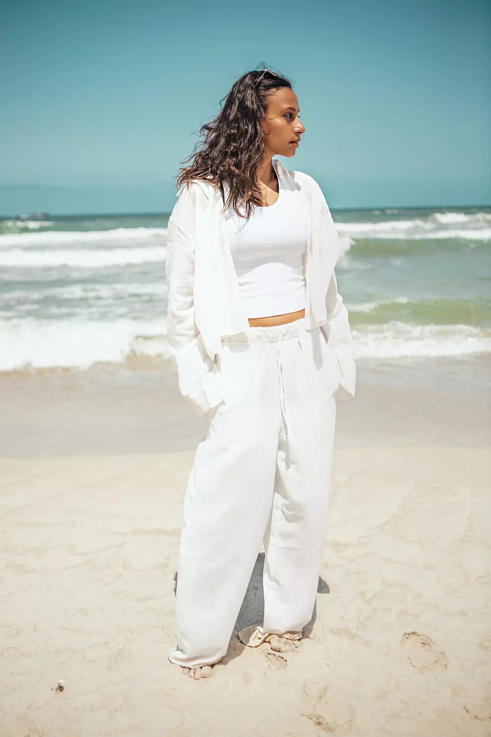 White Linen Pants hover image