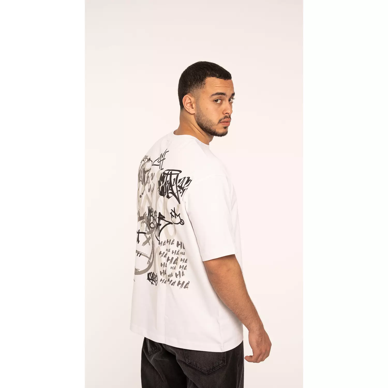 Graffiti unisex white tee 2