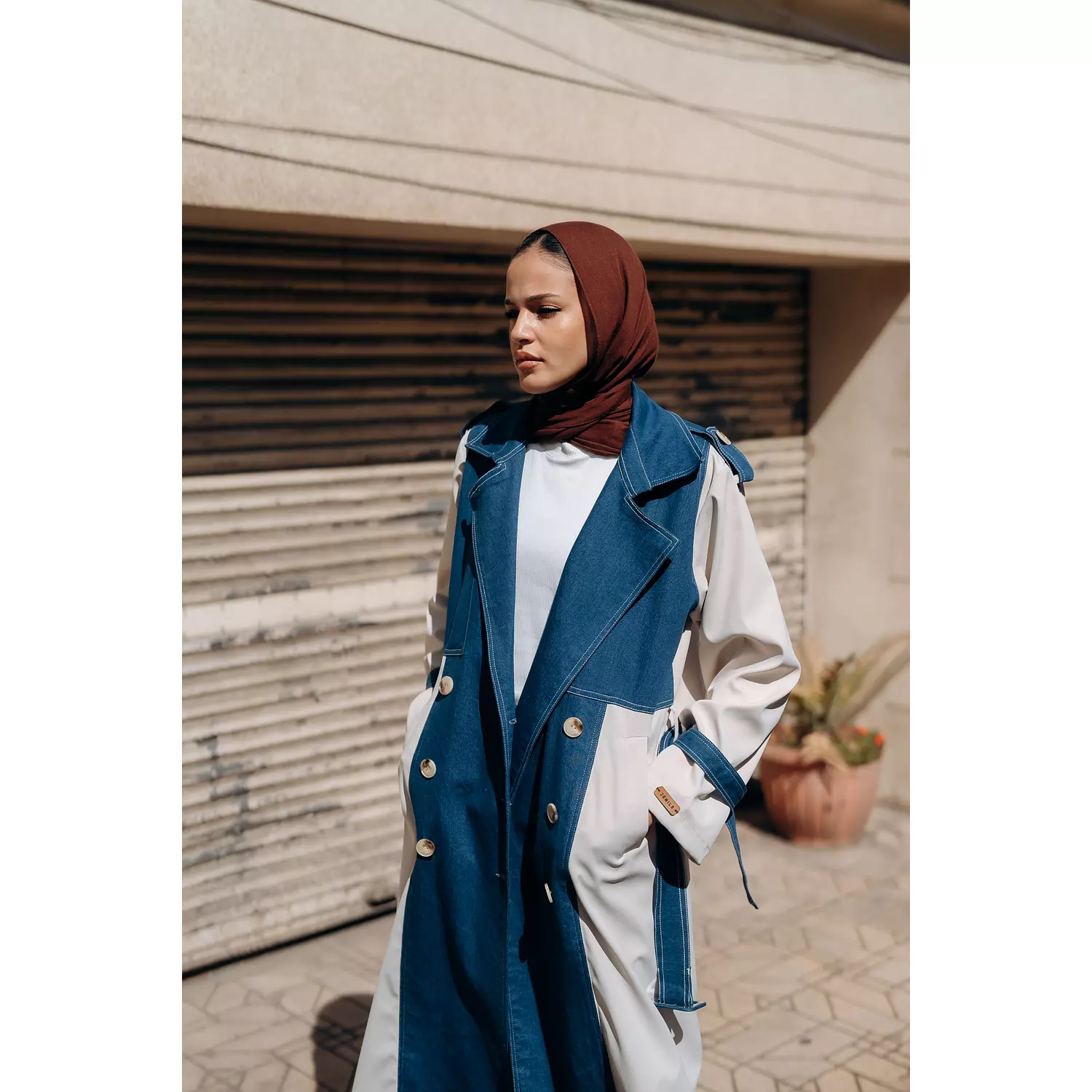 Denim Trench Coat hover image