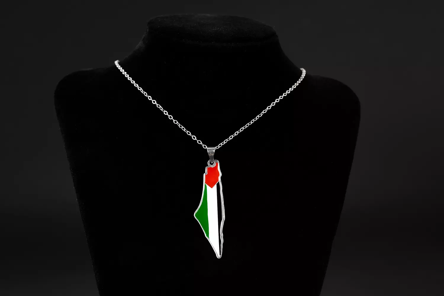 Palestine Map Flag Necklace hover image