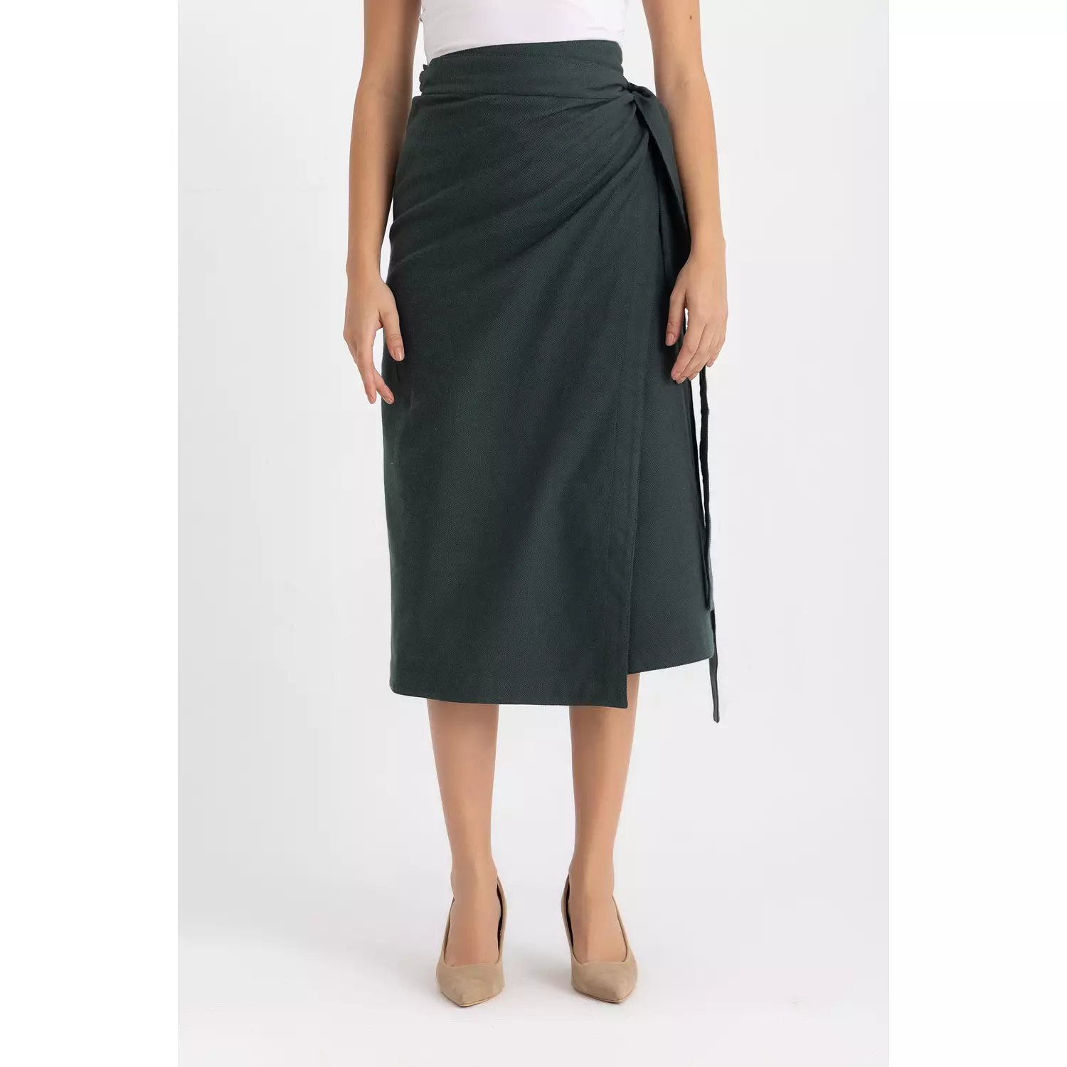 The Maya wrapped skirt - dark green 8