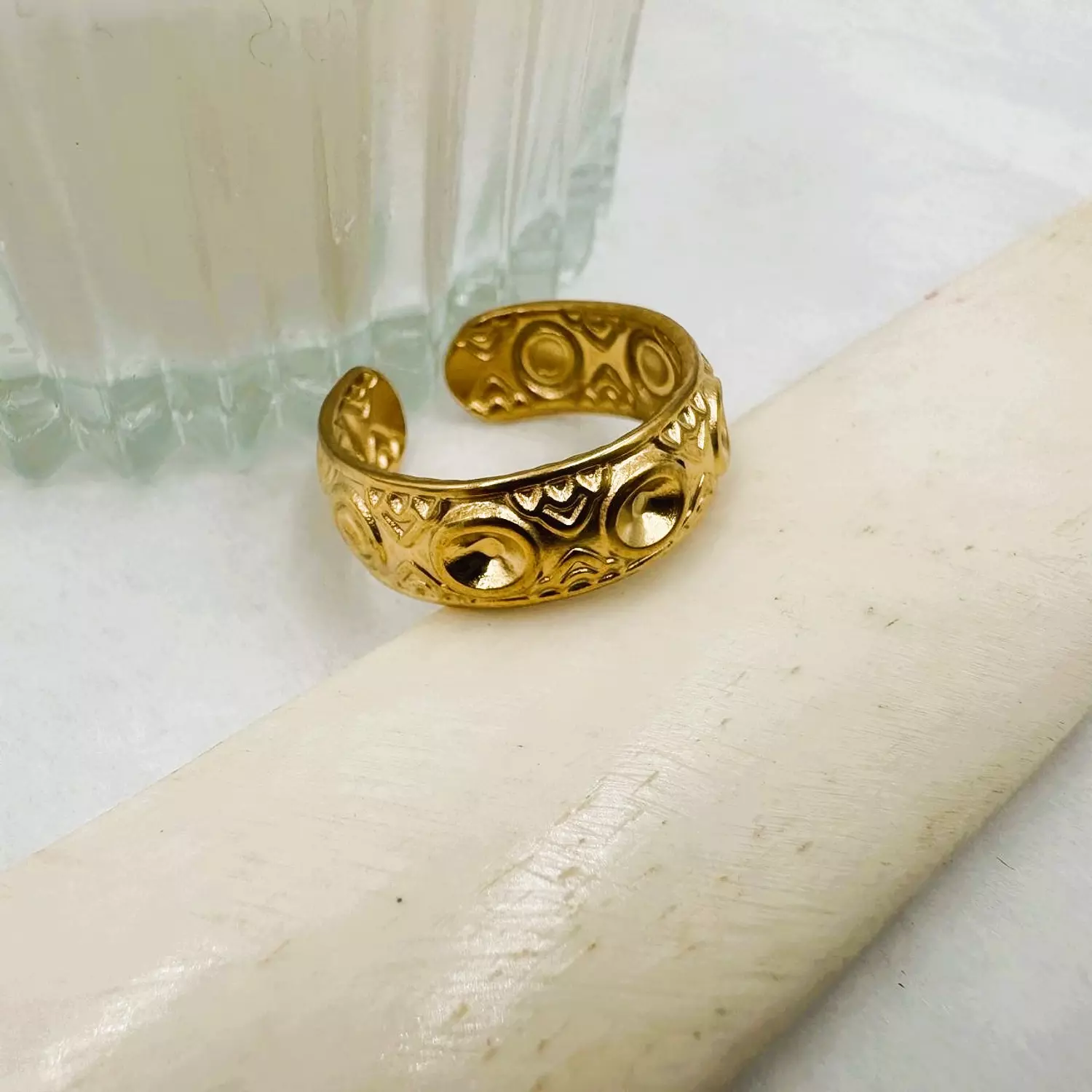 Arabian engraved free size ring hover image