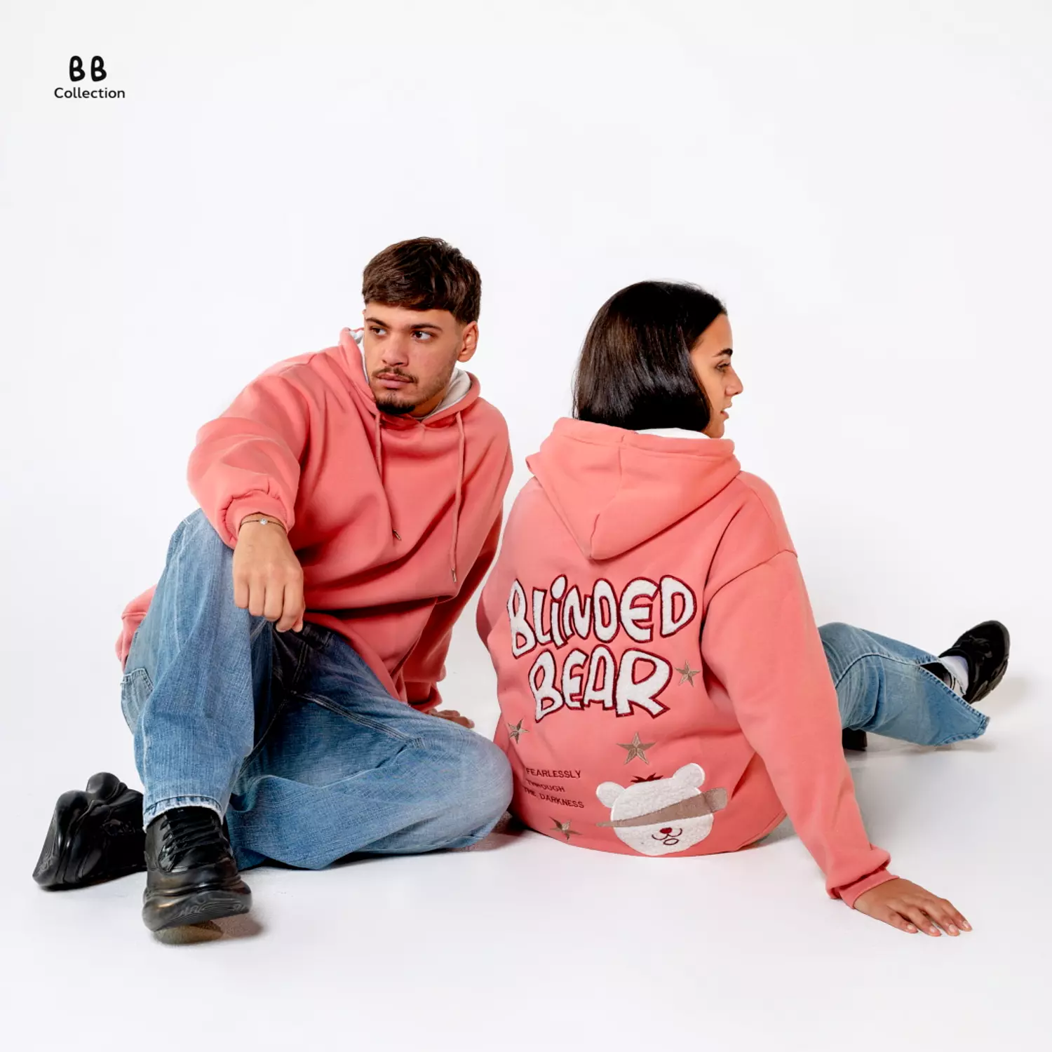 Pink unisex hoodie  1