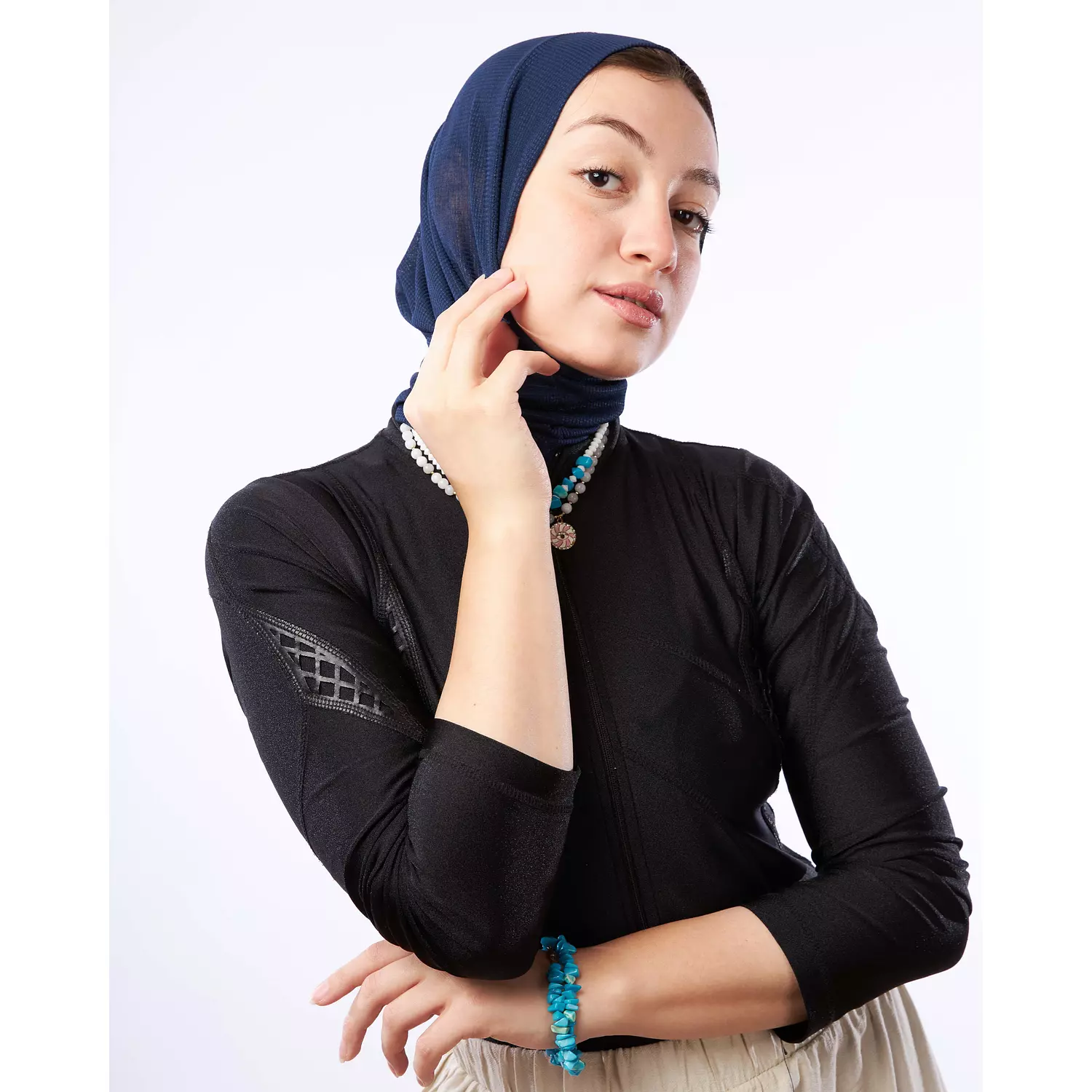 DARK NAVY BEACH HIJAB CAP hover image