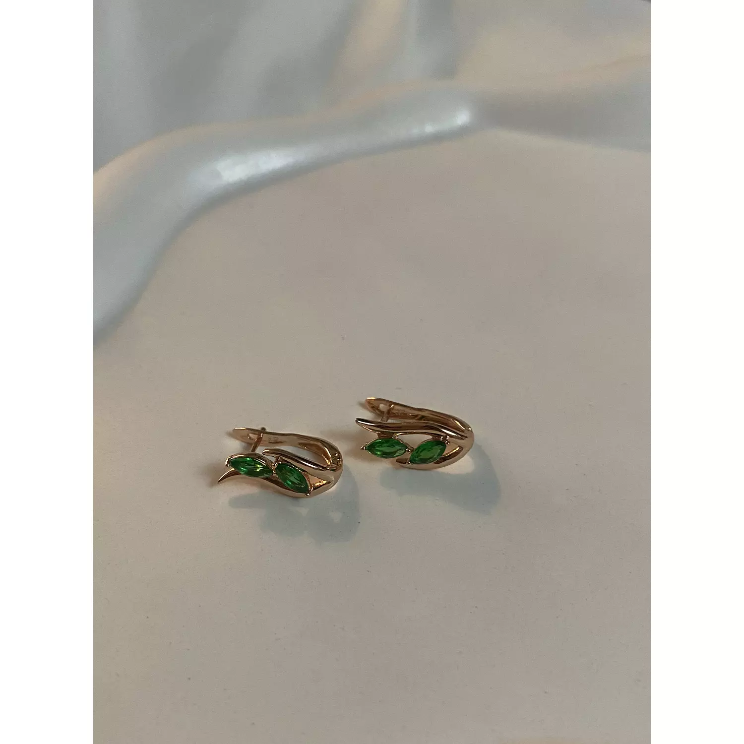 Green Leaf Earrings hover image