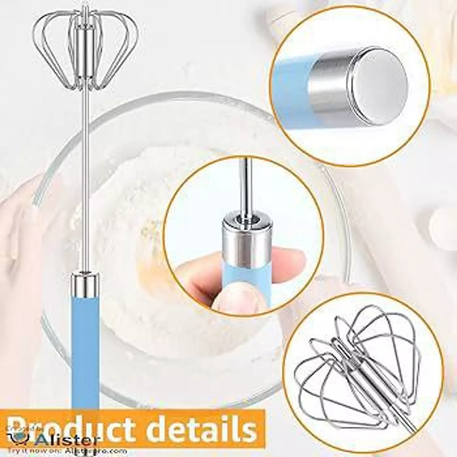 Stainless Steel Egg Whisk Press  6