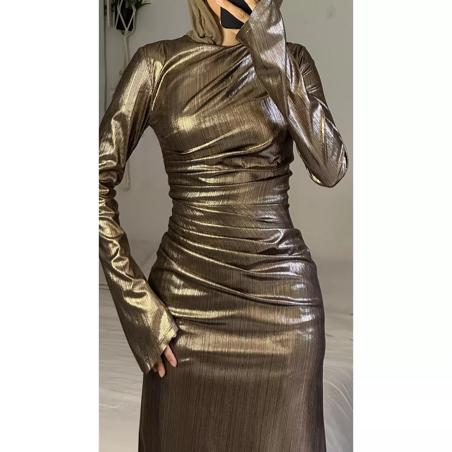 Nova dress in gold  3