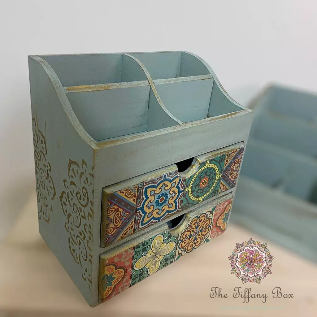 pastel Moroccan two drawers organizer 