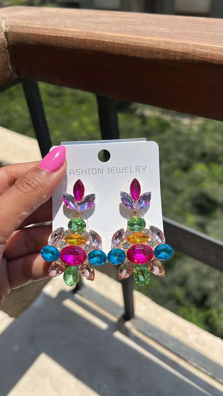 Rhinestone mixed Colours Earrings  hover image