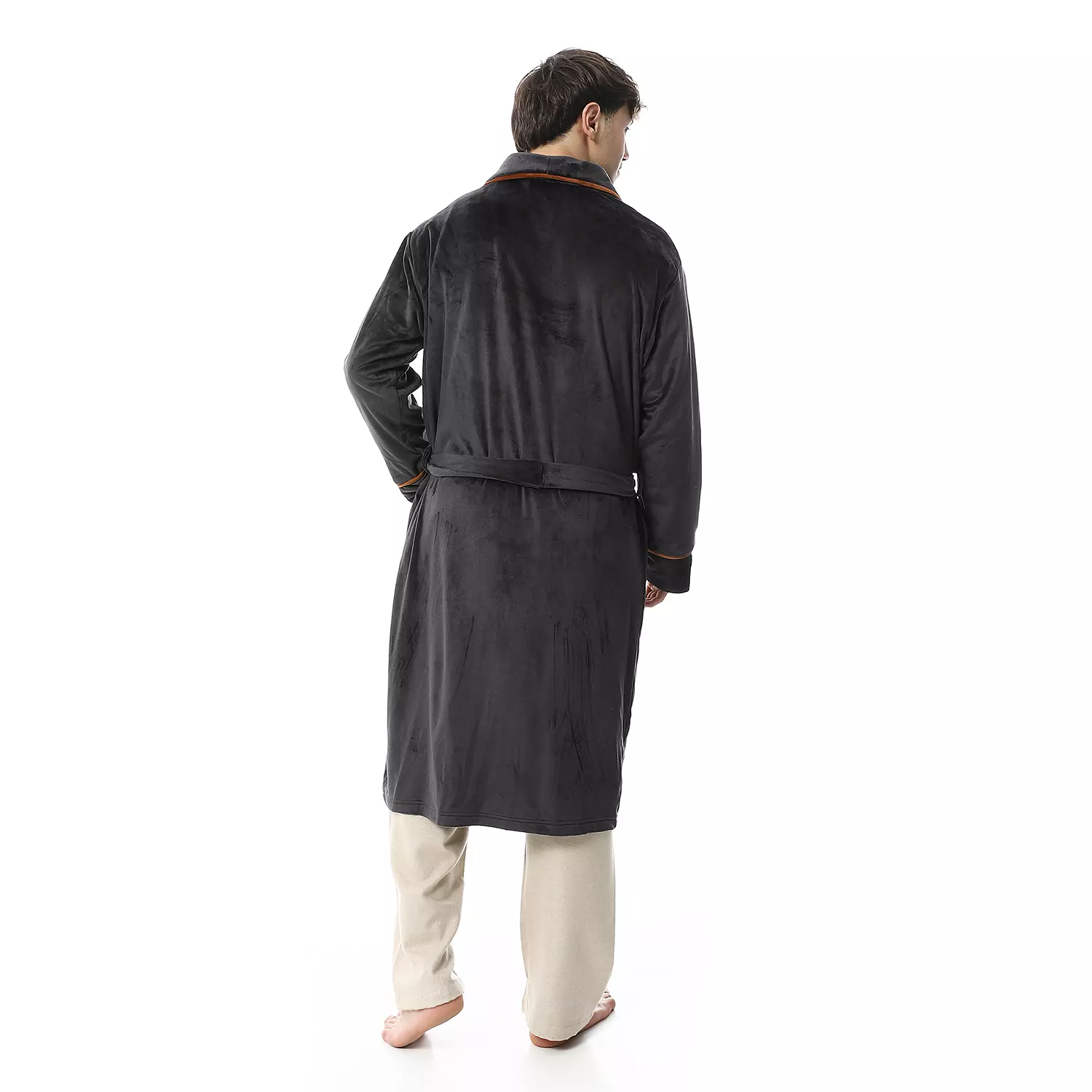 Shorto Men's Robe - Fleece - Dark Gray -2675 2