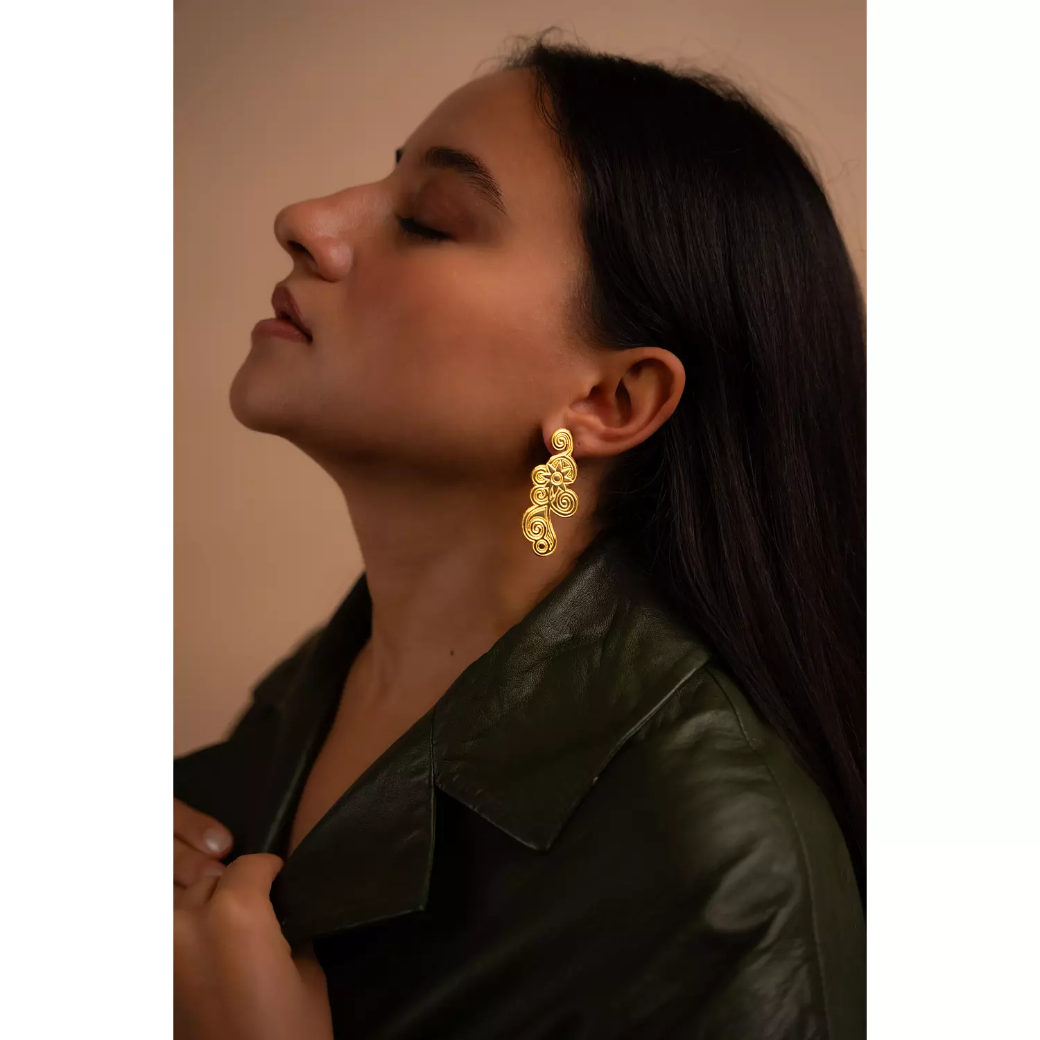 Golden Palm Earrings hover image