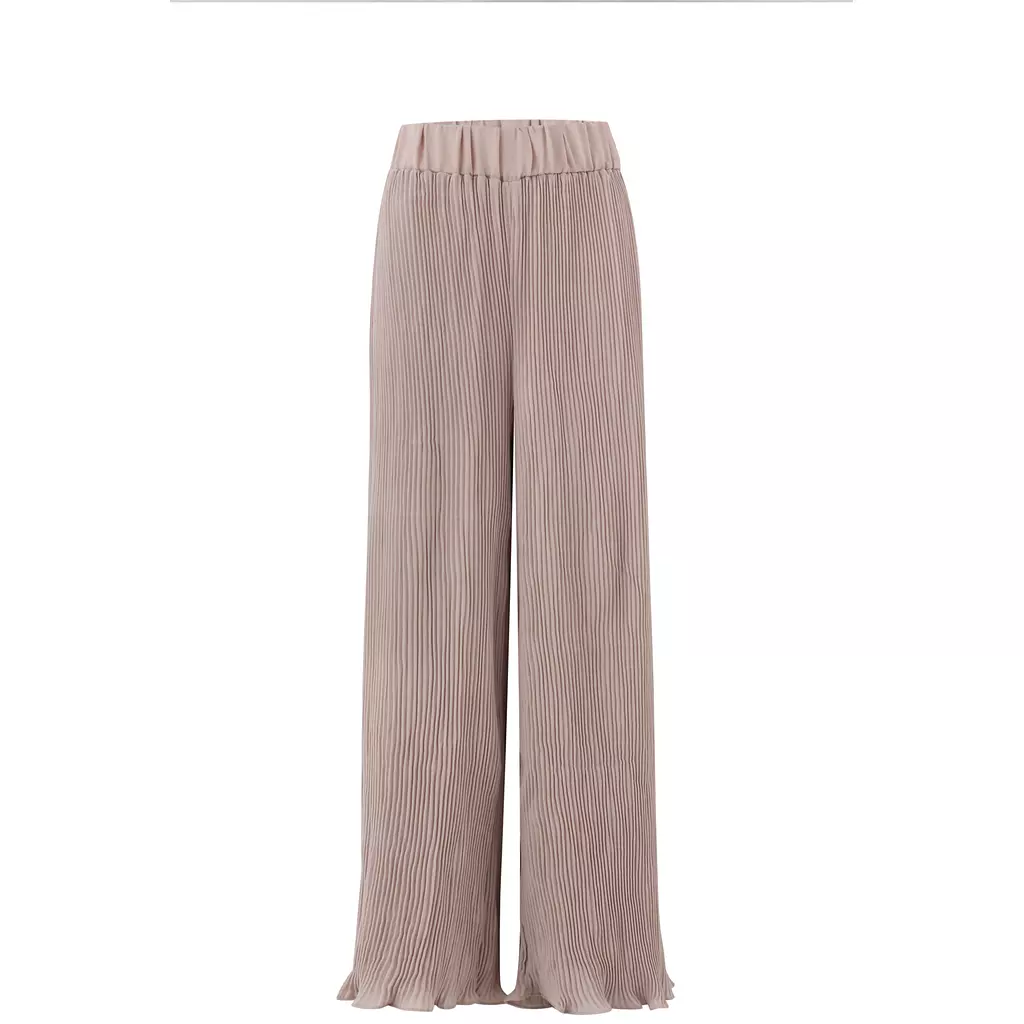 Narrow Pleated Pants in beige