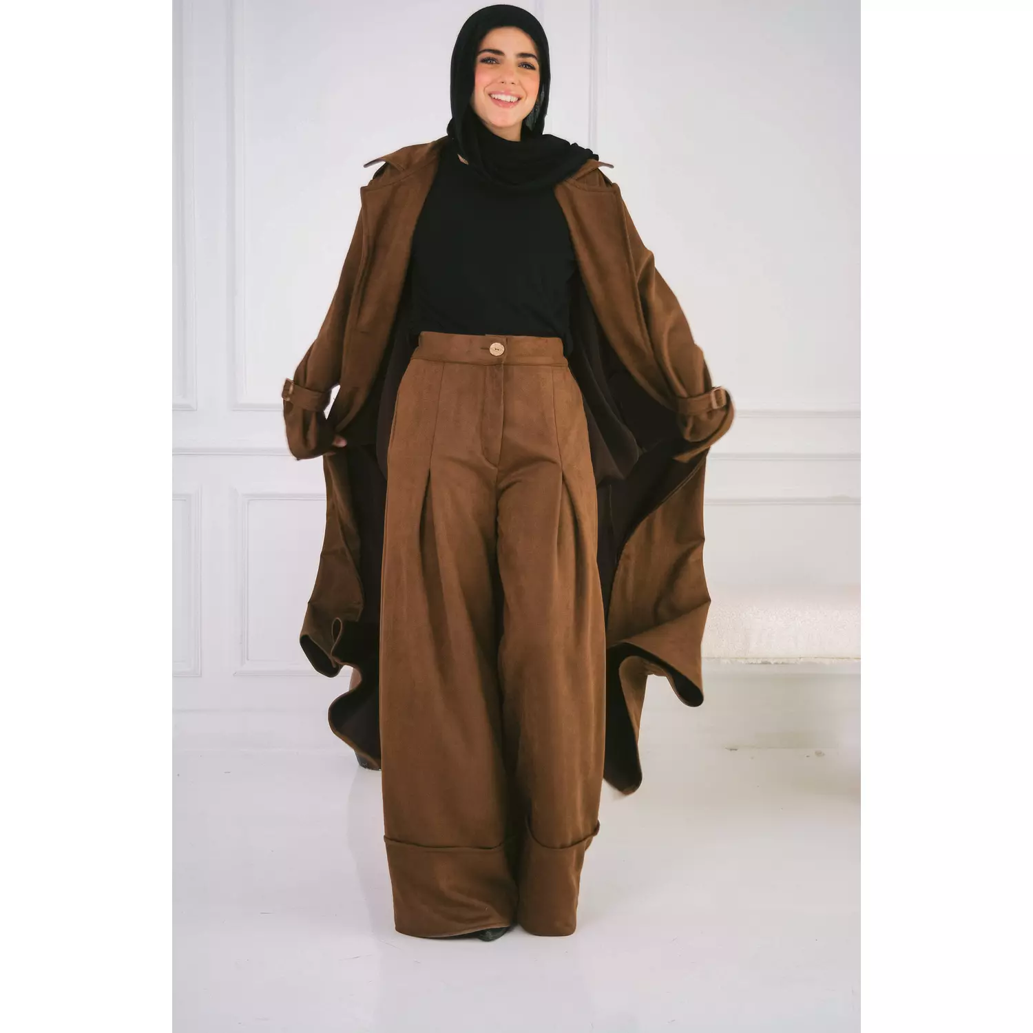 Suede wide leg pants 4