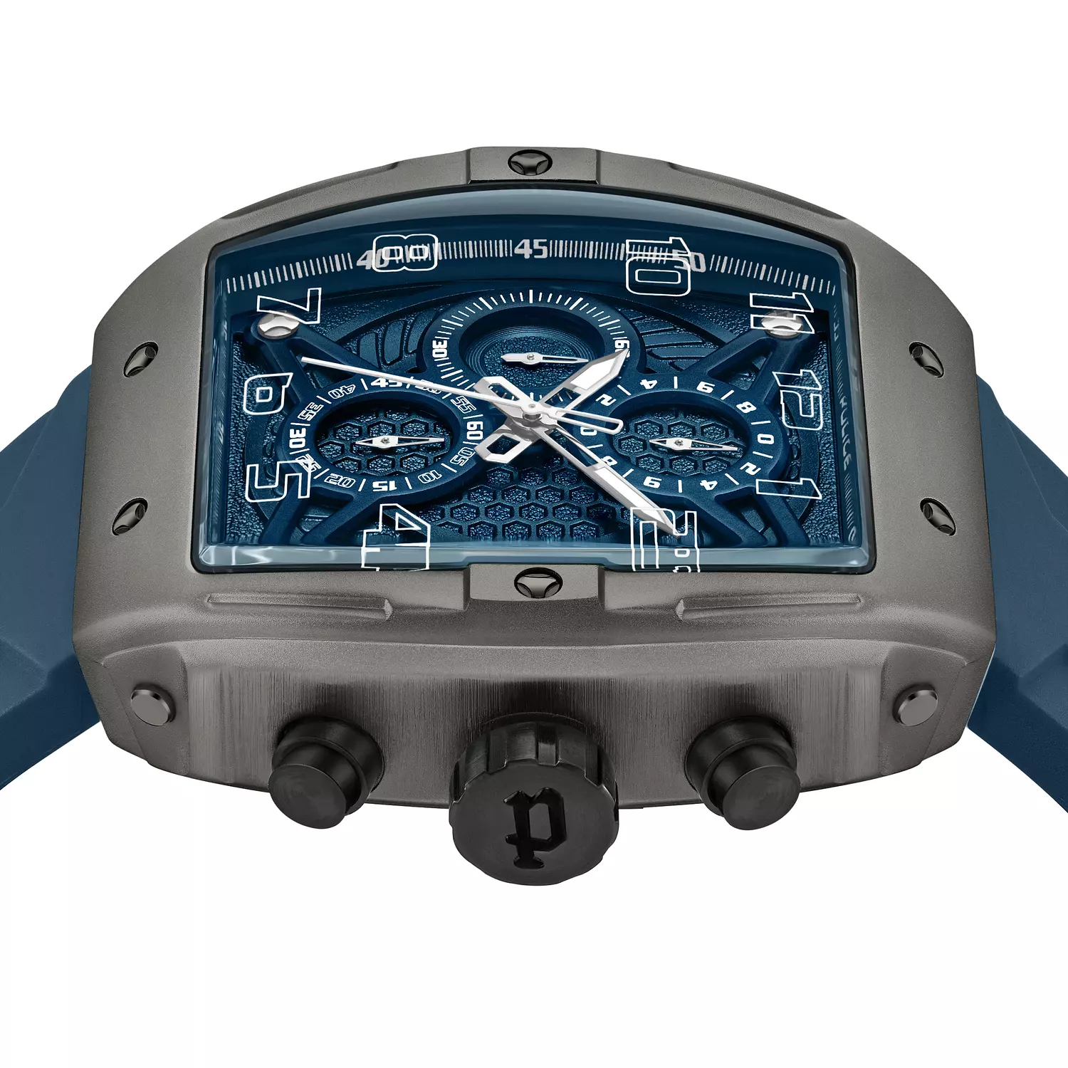 Police Men's 45 MM Navy Blue Chronograph Silicone Watch | PEWGO0063102 2