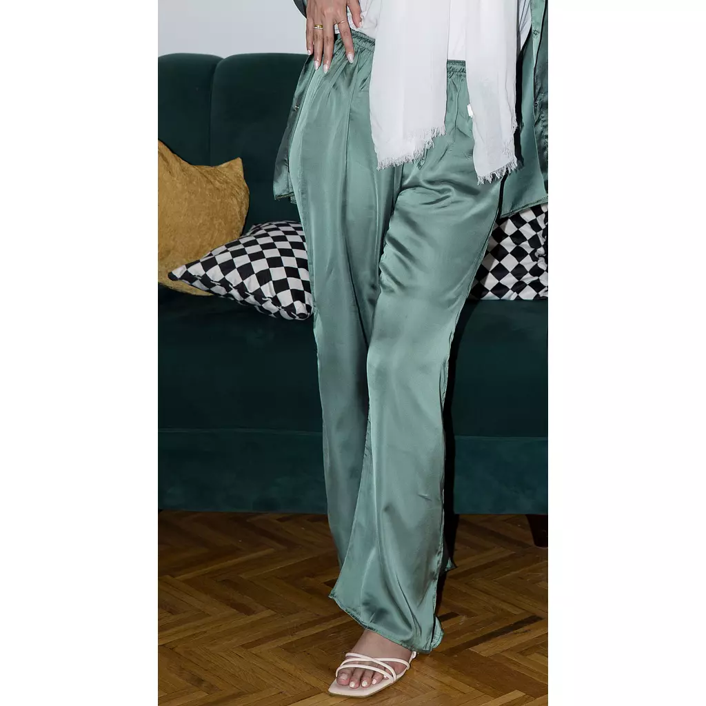  Satin pants - olive