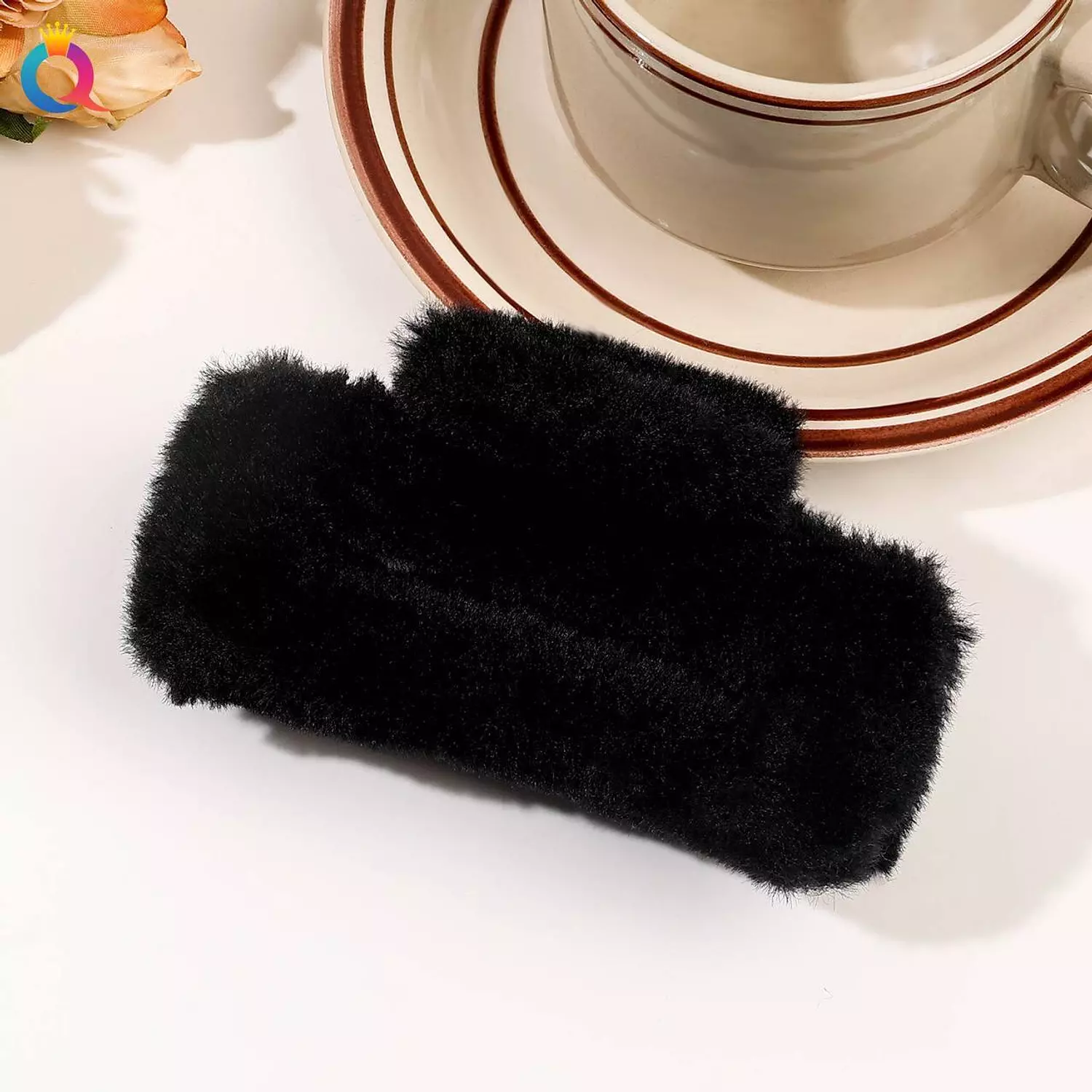 Winter fur hair clips  7