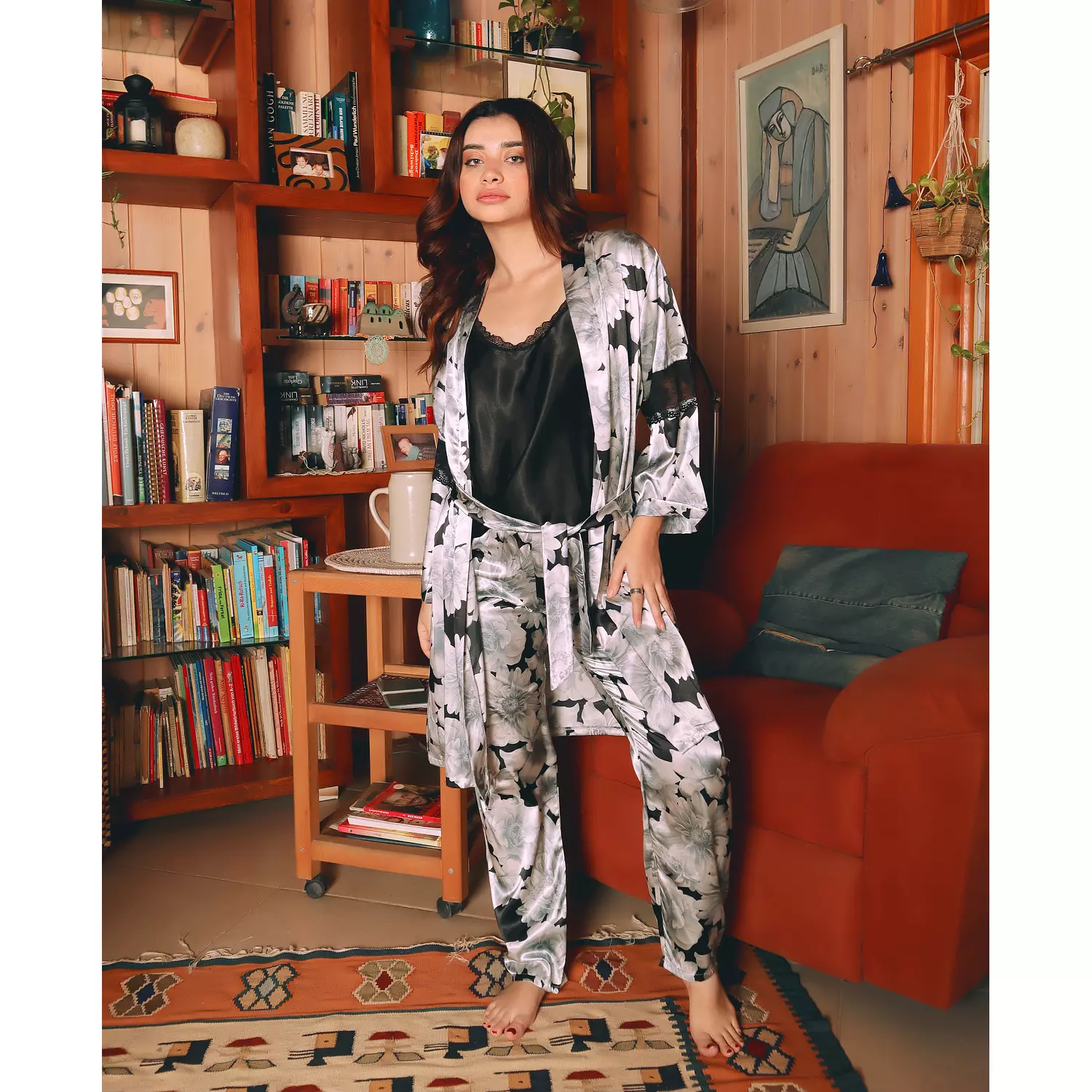 Pajamas and robe hover image