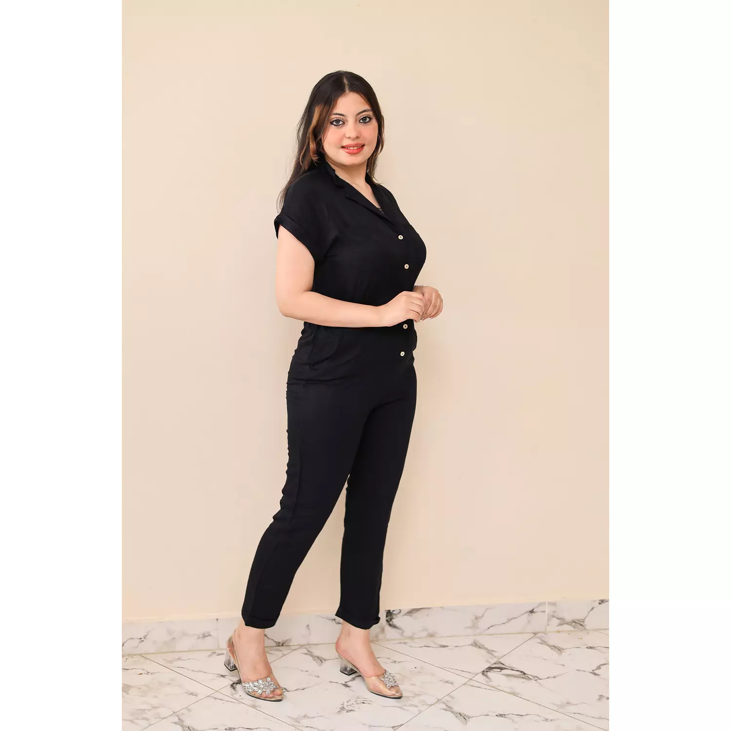 Plain Black Jumpsuit 2