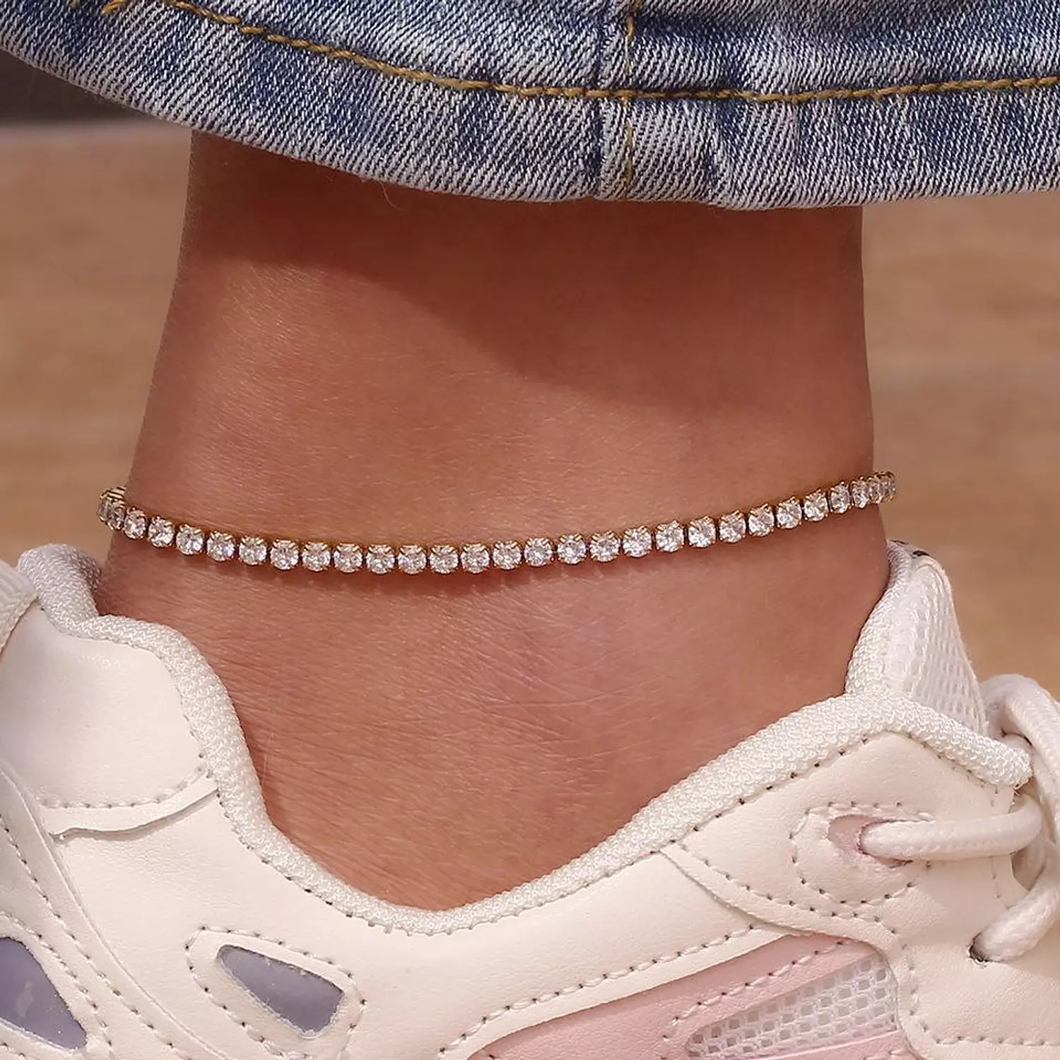 Thin Tennis Anklet 2