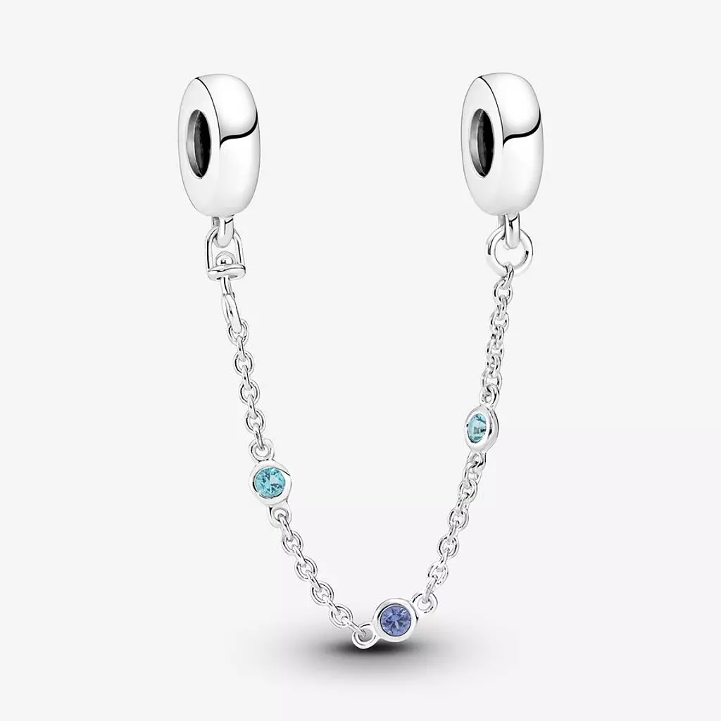 Triple Blue Stone Safety Chain