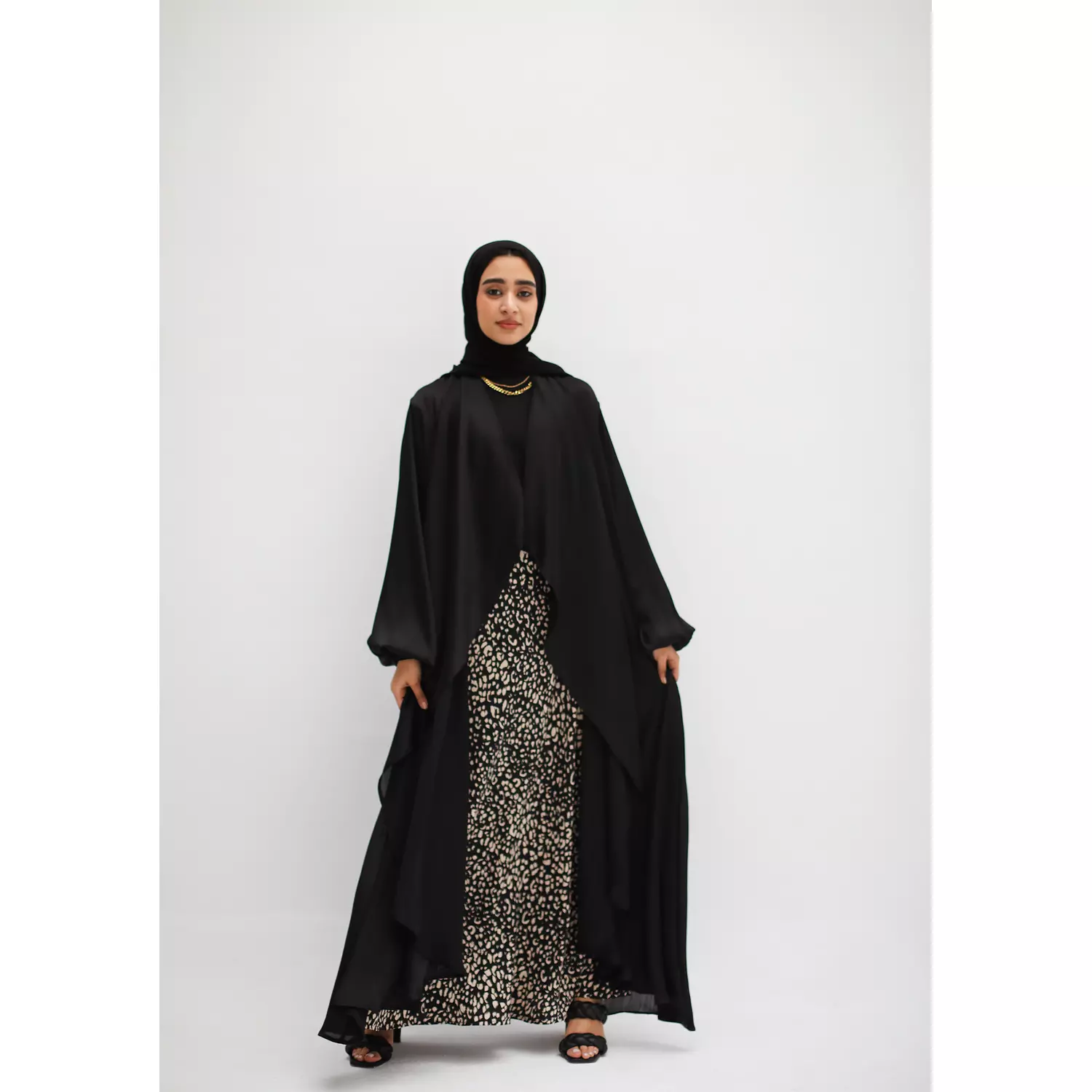 Shimmer Maxi Cardigan in Black 4