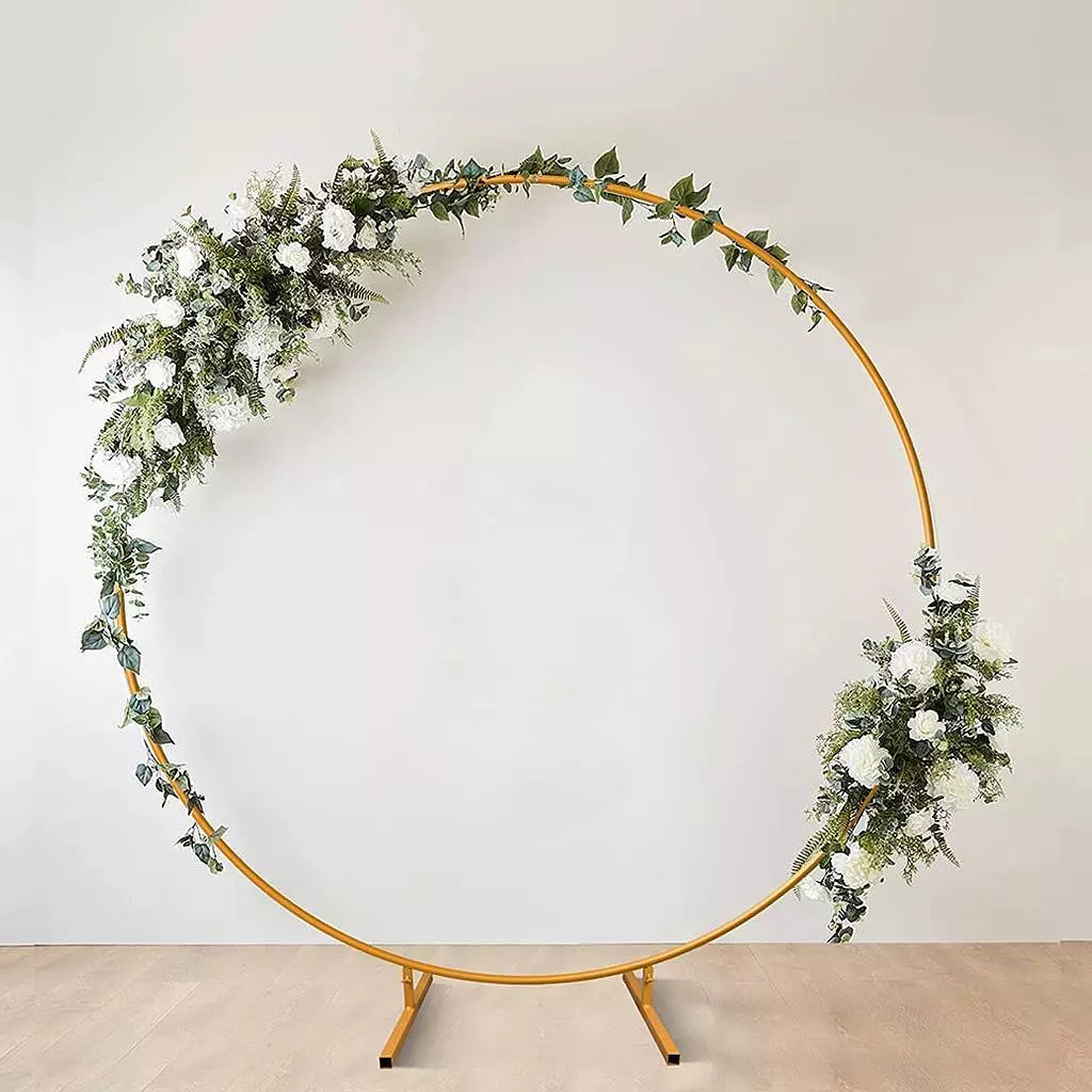 Circle Flower Stand - Metal - Gold