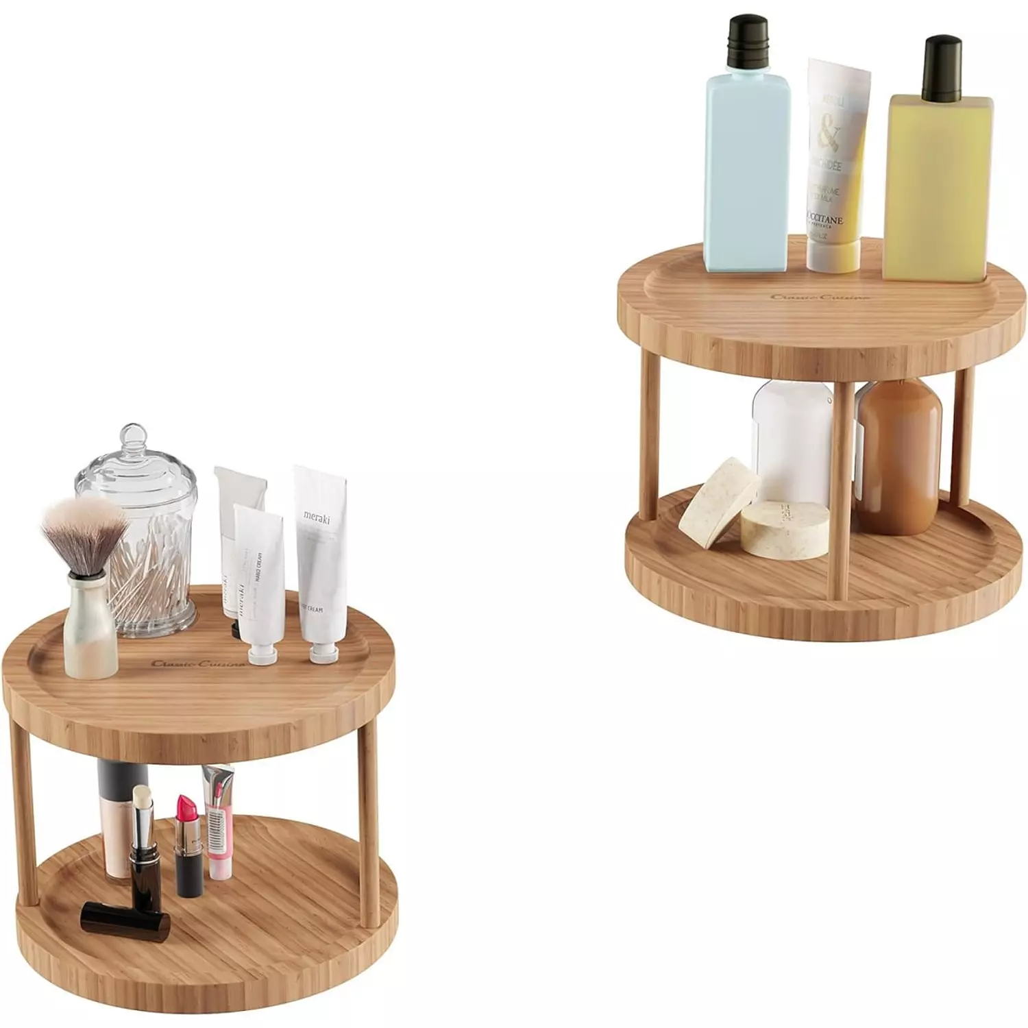 Bamboo Turntable Organizer - 2  Rack 5