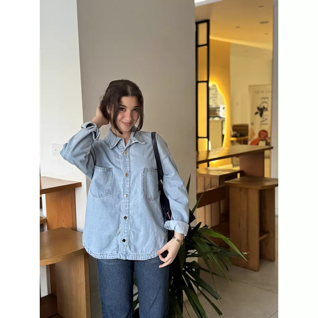 Denim Shirt with a Modern Touch 