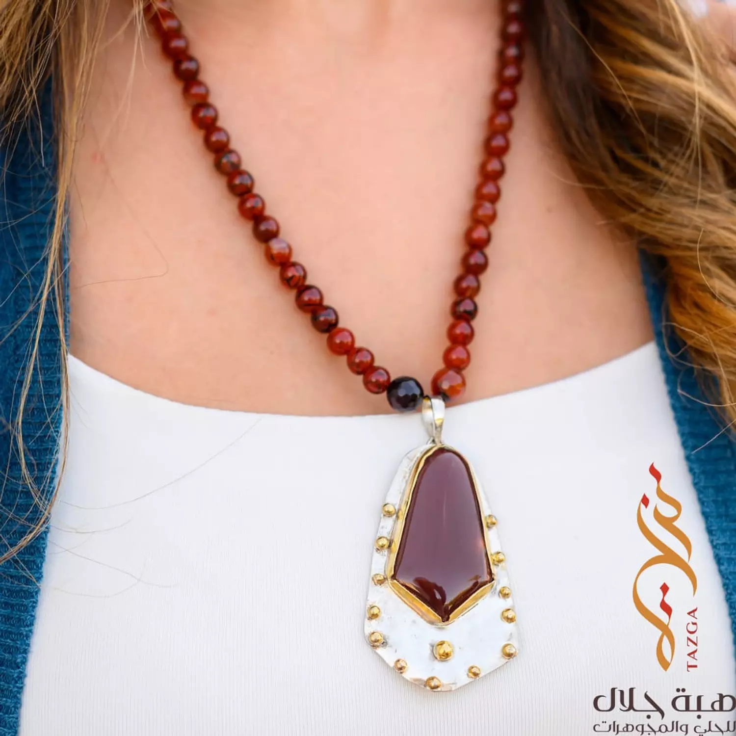 Agate necklace hover image